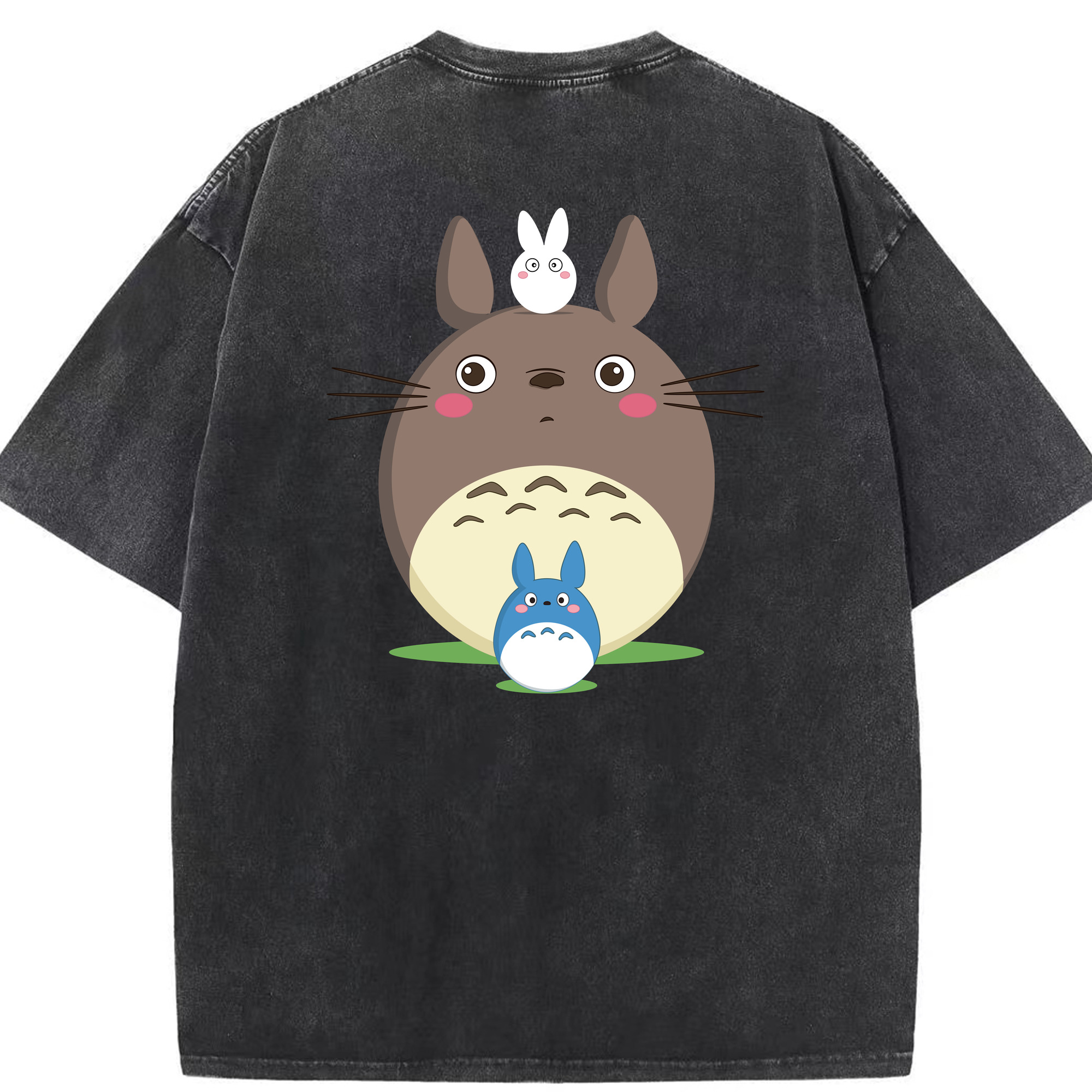 （画像用） となりのトトロ 草壁メイ 草壁サツキ My Neighbor Totoro Satsuki Kusakabe Mei Kusakabe 綿100% ヴィンテージ風 半袖Tシャツ（背面プリント）