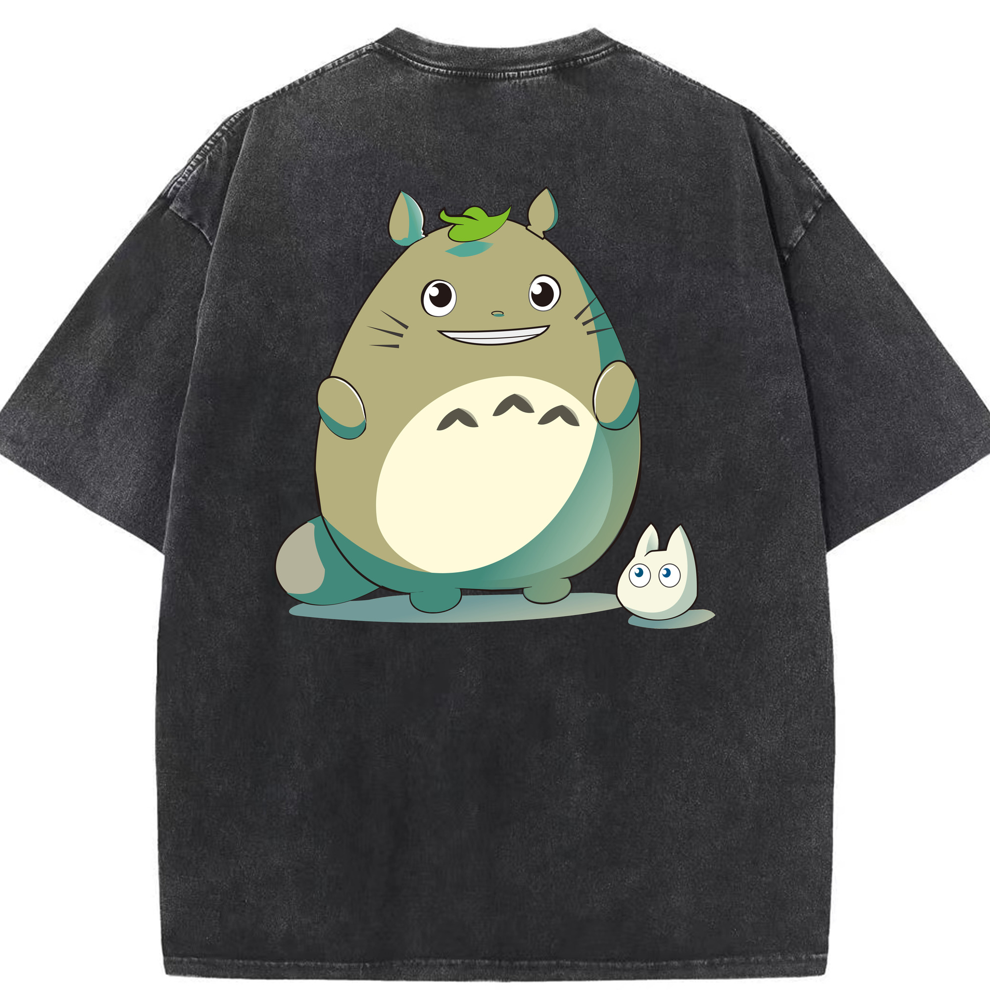 （画像用） となりのトトロ 草壁メイ 草壁サツキ My Neighbor Totoro Satsuki Kusakabe Mei Kusakabe 綿100% ヴィンテージ風 半袖Tシャツ（背面プリント）