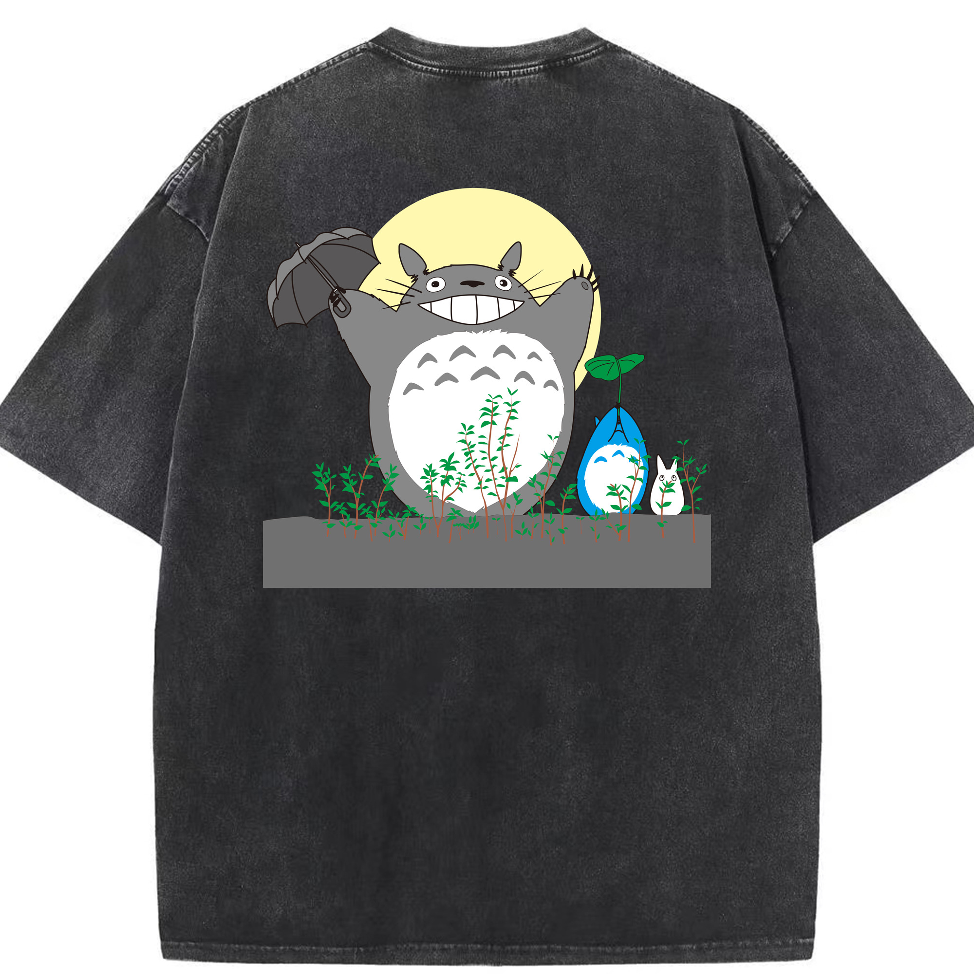 （画像用） となりのトトロ 草壁メイ 草壁サツキ My Neighbor Totoro Satsuki Kusakabe Mei Kusakabe 綿100% ヴィンテージ風 半袖Tシャツ（背面プリント）