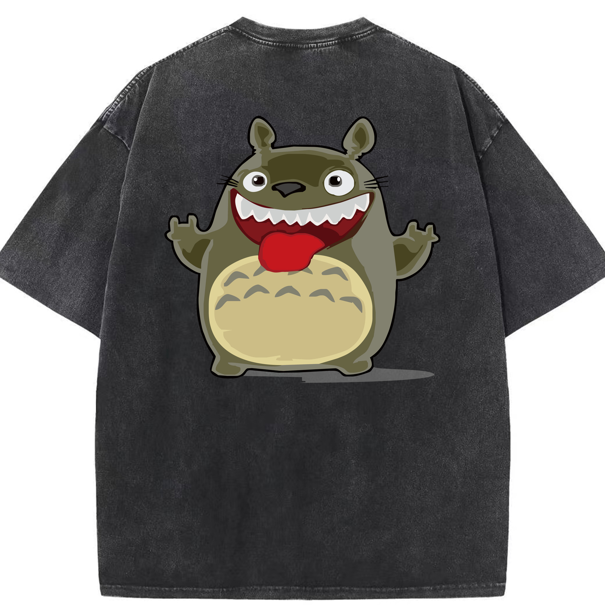 （画像用） となりのトトロ 草壁メイ 草壁サツキ My Neighbor Totoro Satsuki Kusakabe Mei Kusakabe 綿100% ヴィンテージ風 半袖Tシャツ（背面プリント）