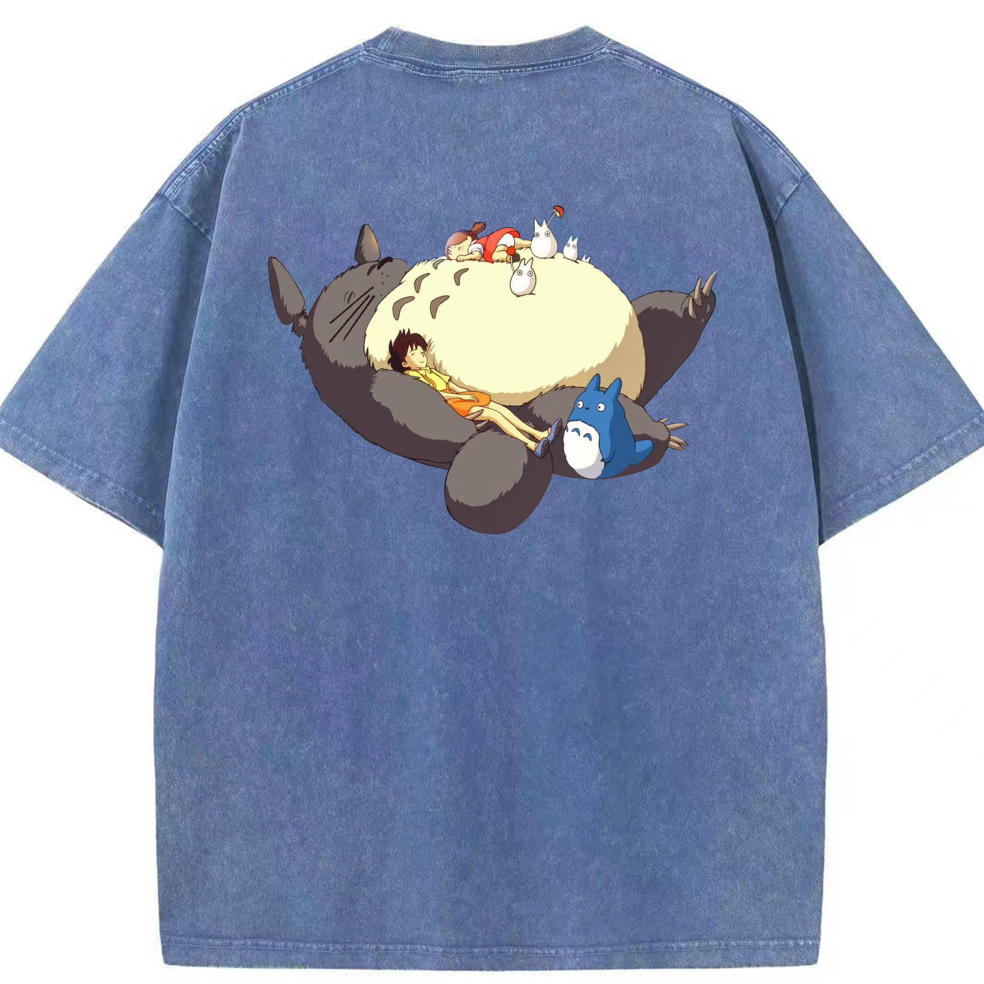 （画像用） となりのトトロ 草壁メイ 草壁サツキ My Neighbor Totoro Satsuki Kusakabe Mei Kusakabe 綿100% ヴィンテージ風 半袖Tシャツ（背面プリント）