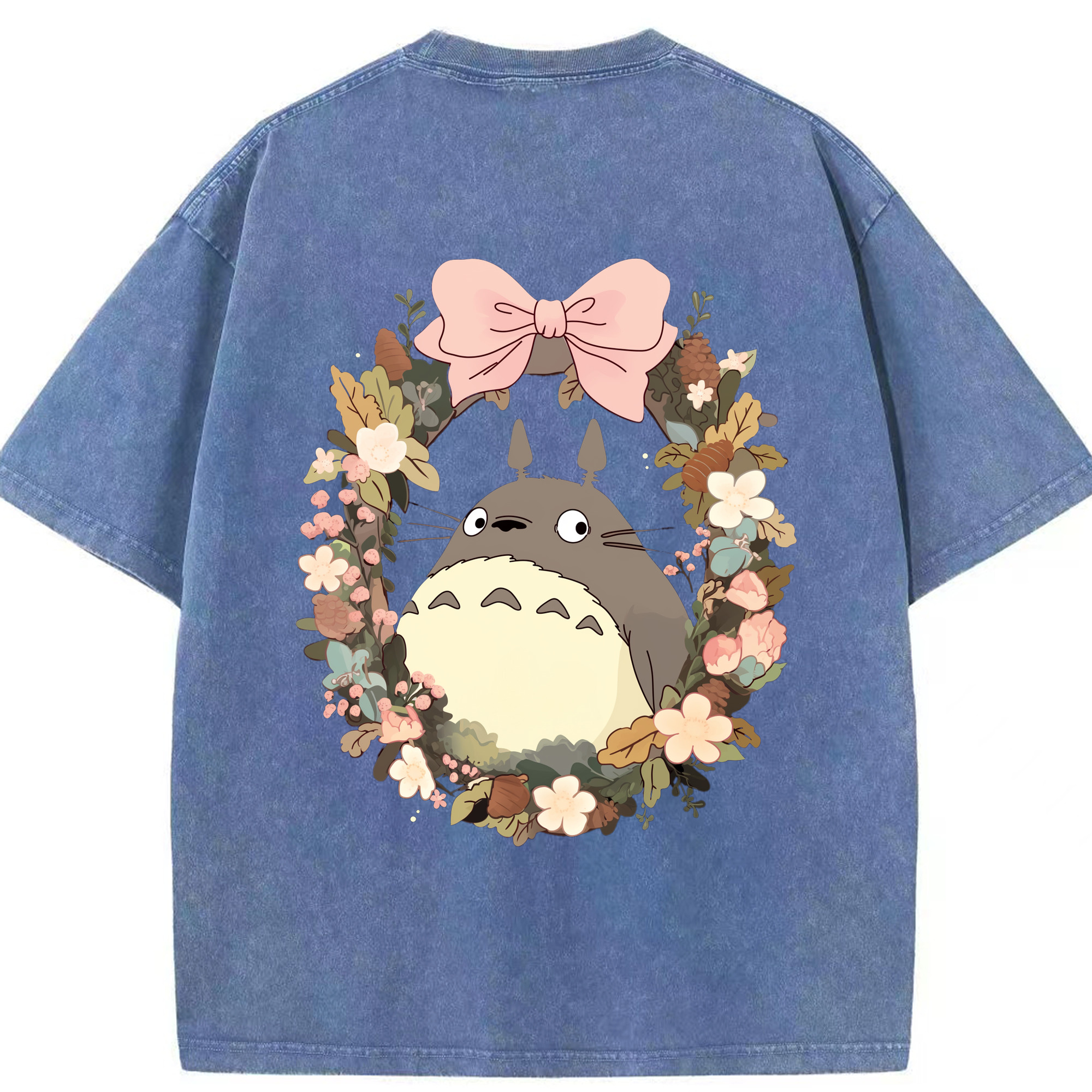 （画像用） となりのトトロ 草壁メイ 草壁サツキ My Neighbor Totoro Satsuki Kusakabe Mei Kusakabe 綿100% ヴィンテージ風 半袖Tシャツ（背面プリント）