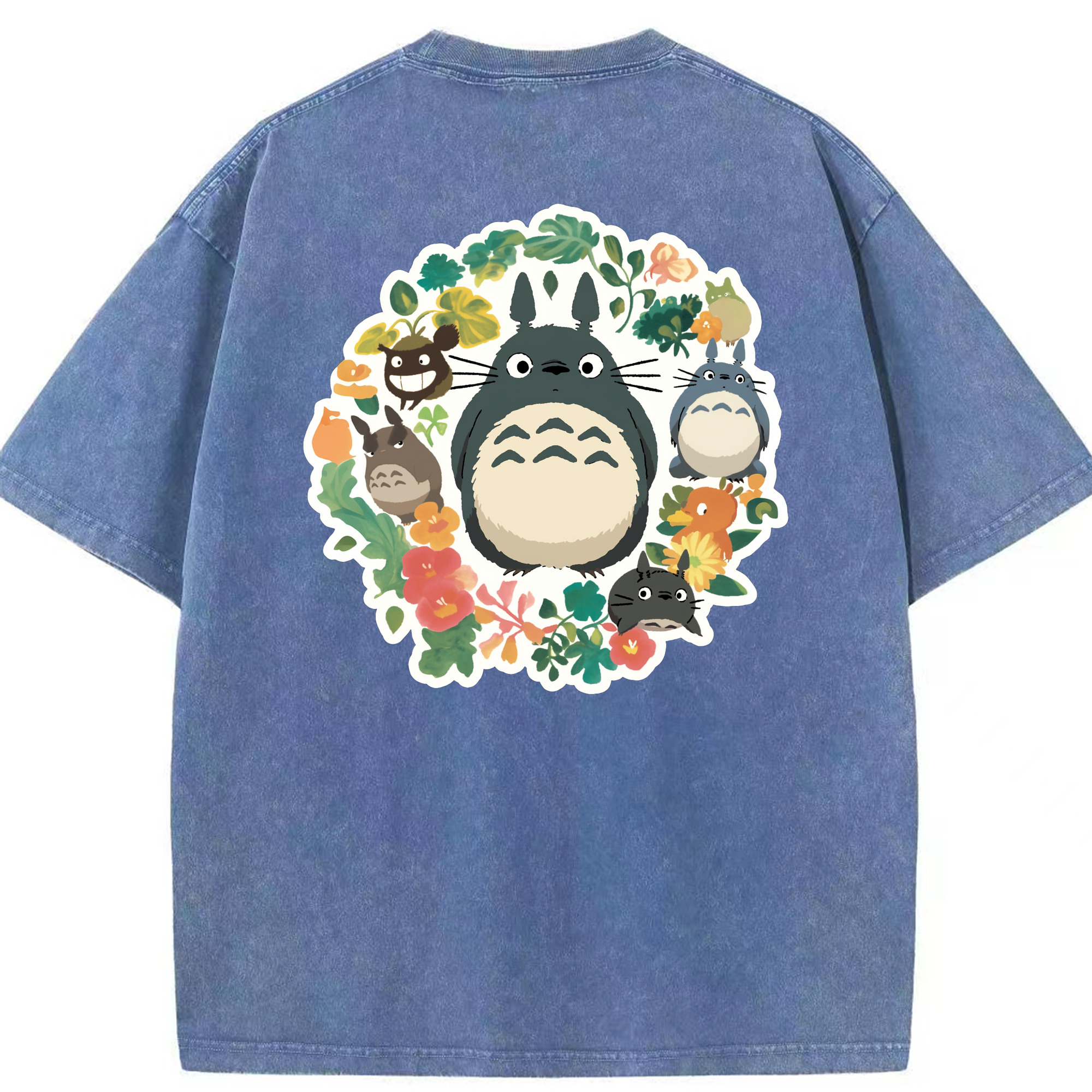（画像用） となりのトトロ 草壁メイ 草壁サツキ My Neighbor Totoro Satsuki Kusakabe Mei Kusakabe 綿100% ヴィンテージ風 半袖Tシャツ（背面プリント）