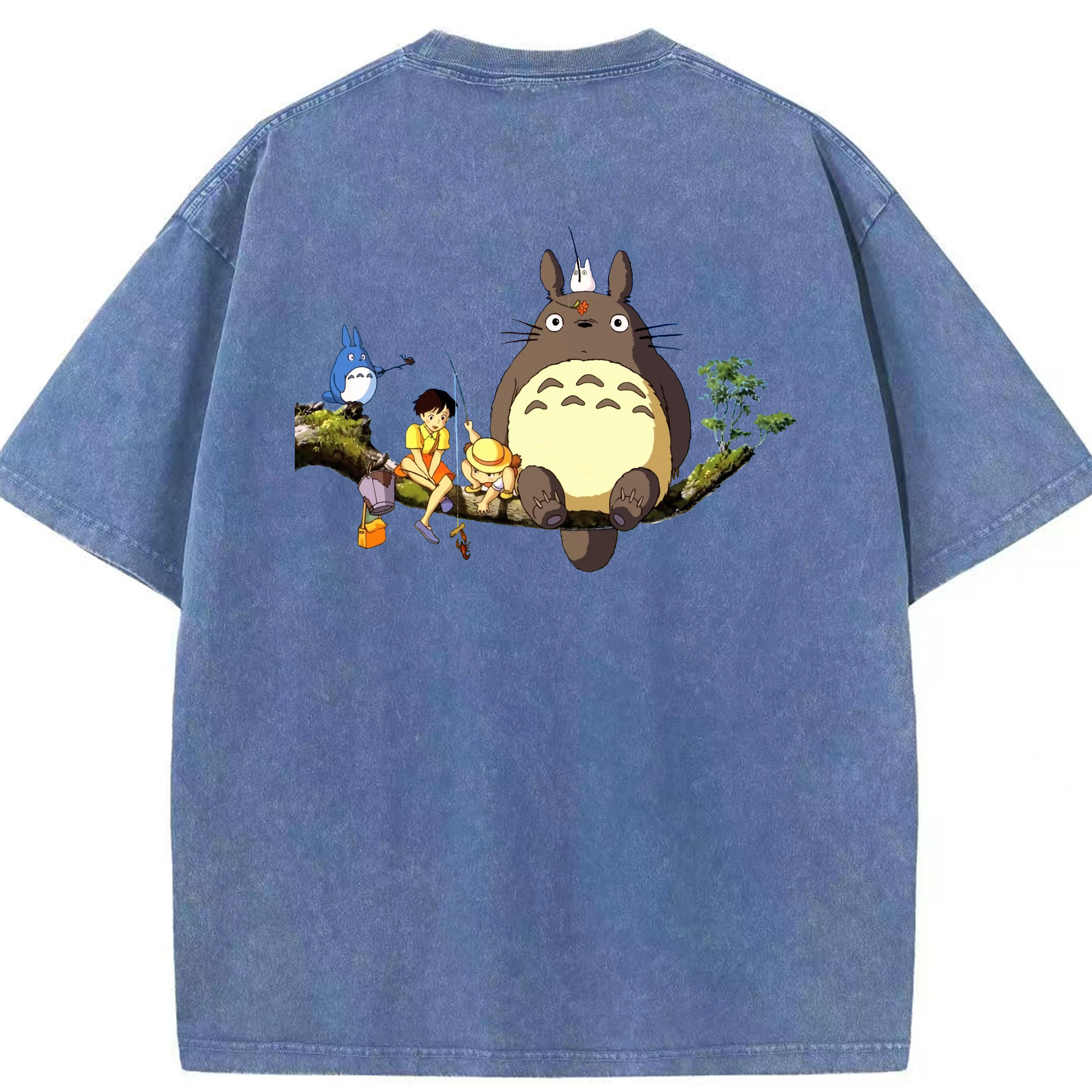 （画像用） となりのトトロ 草壁メイ 草壁サツキ My Neighbor Totoro Satsuki Kusakabe Mei Kusakabe 綿100% ヴィンテージ風 半袖Tシャツ（背面プリント）