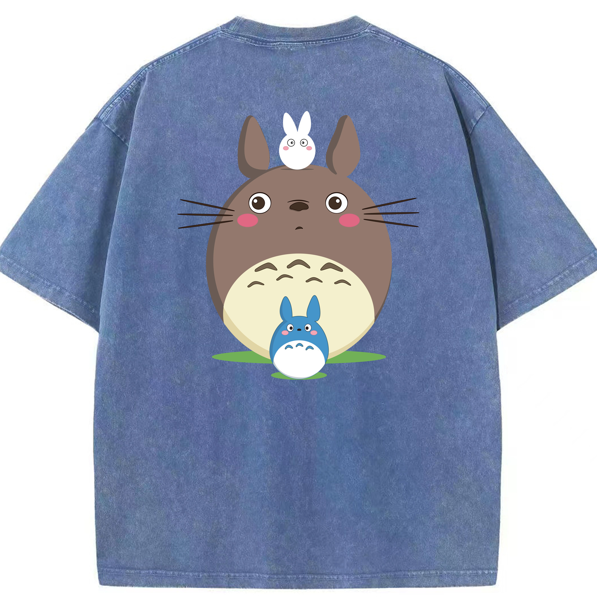 （画像用） となりのトトロ 草壁メイ 草壁サツキ My Neighbor Totoro Satsuki Kusakabe Mei Kusakabe 綿100% ヴィンテージ風 半袖Tシャツ（背面プリント）