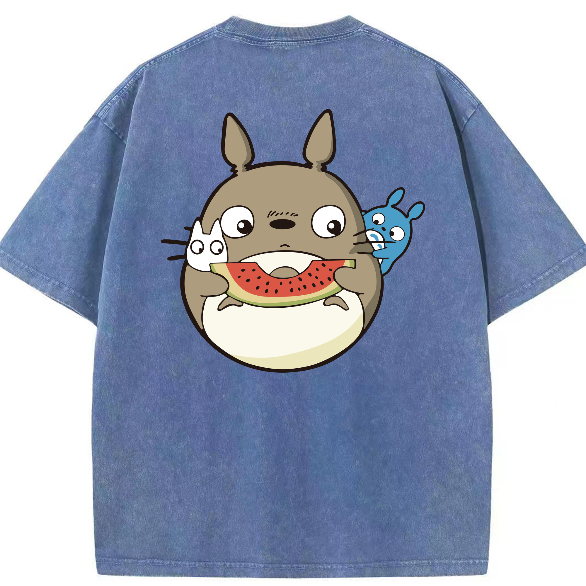 （画像用） となりのトトロ 草壁メイ 草壁サツキ My Neighbor Totoro Satsuki Kusakabe Mei Kusakabe 綿100% ヴィンテージ風 半袖Tシャツ（背面プリント）
