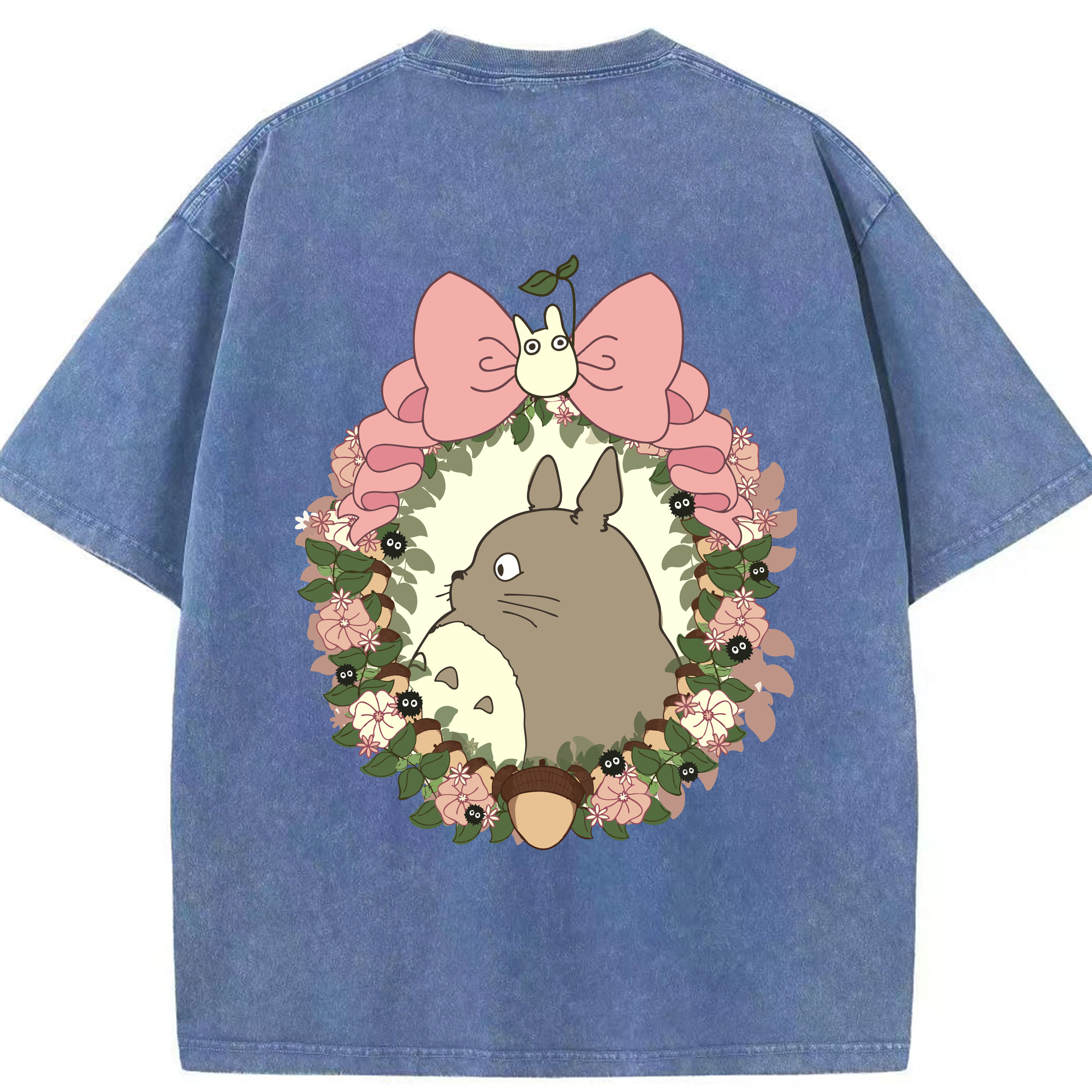 （画像用） となりのトトロ 草壁メイ 草壁サツキ My Neighbor Totoro Satsuki Kusakabe Mei Kusakabe 綿100% ヴィンテージ風 半袖Tシャツ（背面プリント）