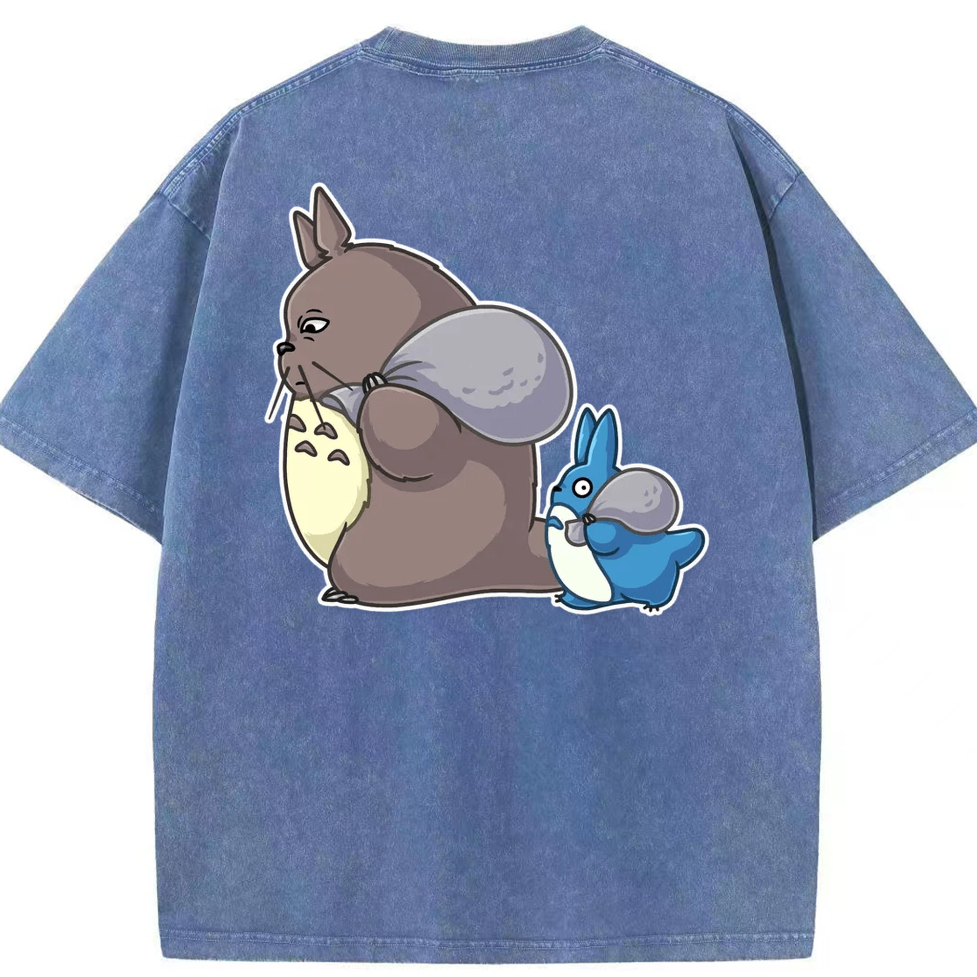（画像用） となりのトトロ 草壁メイ 草壁サツキ My Neighbor Totoro Satsuki Kusakabe Mei Kusakabe 綿100% ヴィンテージ風 半袖Tシャツ（背面プリント）