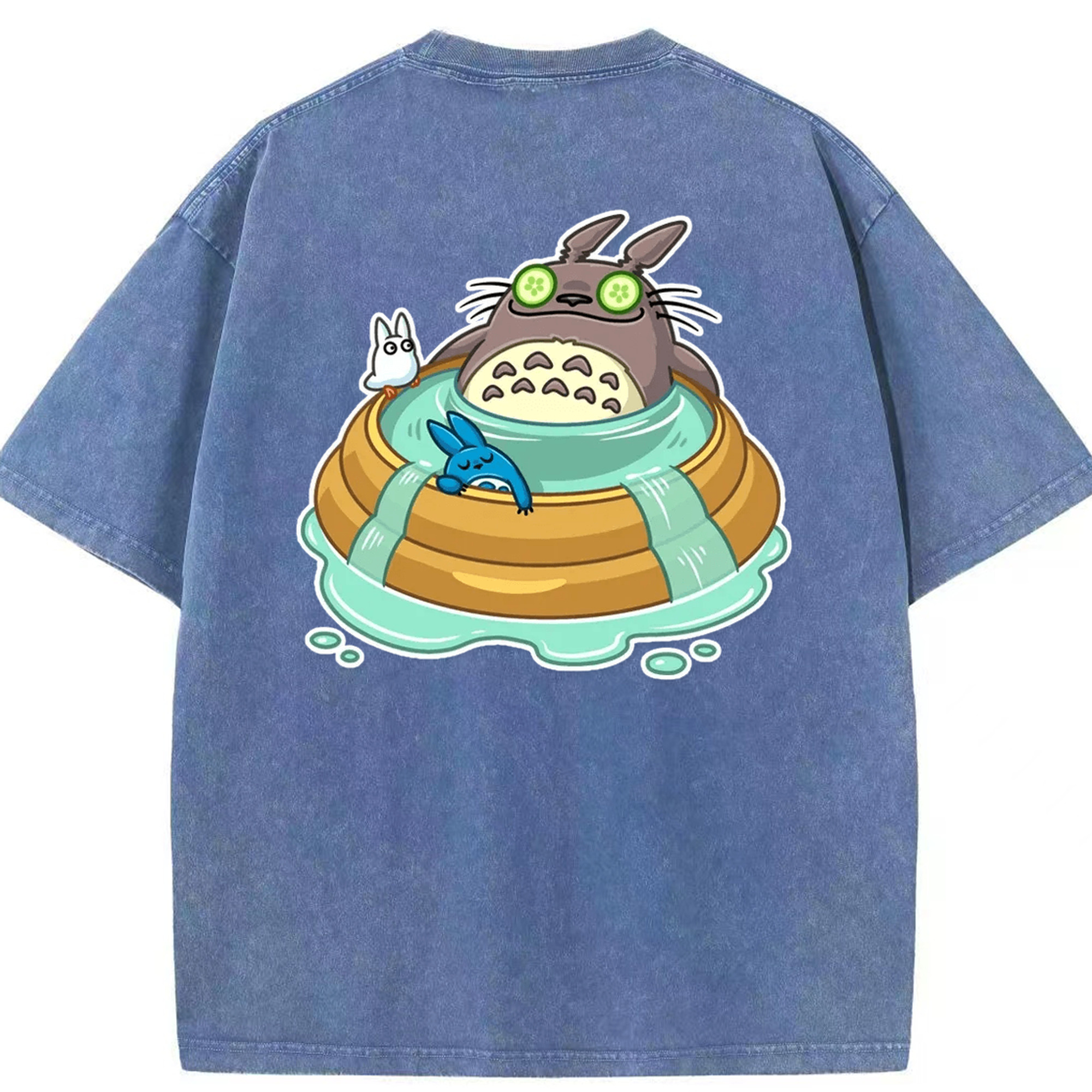 （画像用） となりのトトロ 草壁メイ 草壁サツキ My Neighbor Totoro Satsuki Kusakabe Mei Kusakabe 綿100% ヴィンテージ風 半袖Tシャツ（背面プリント）