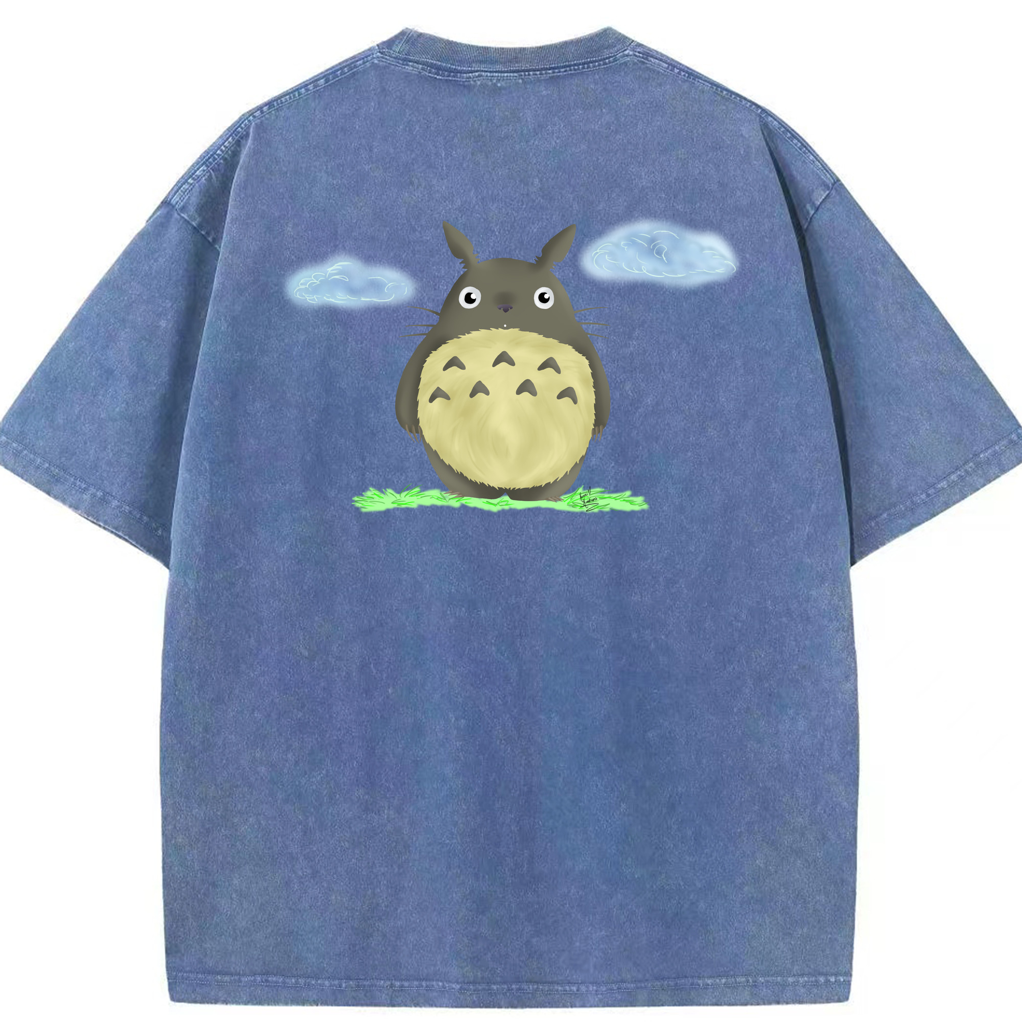 （画像用） となりのトトロ 草壁メイ 草壁サツキ My Neighbor Totoro Satsuki Kusakabe Mei Kusakabe 綿100% ヴィンテージ風 半袖Tシャツ（背面プリント）