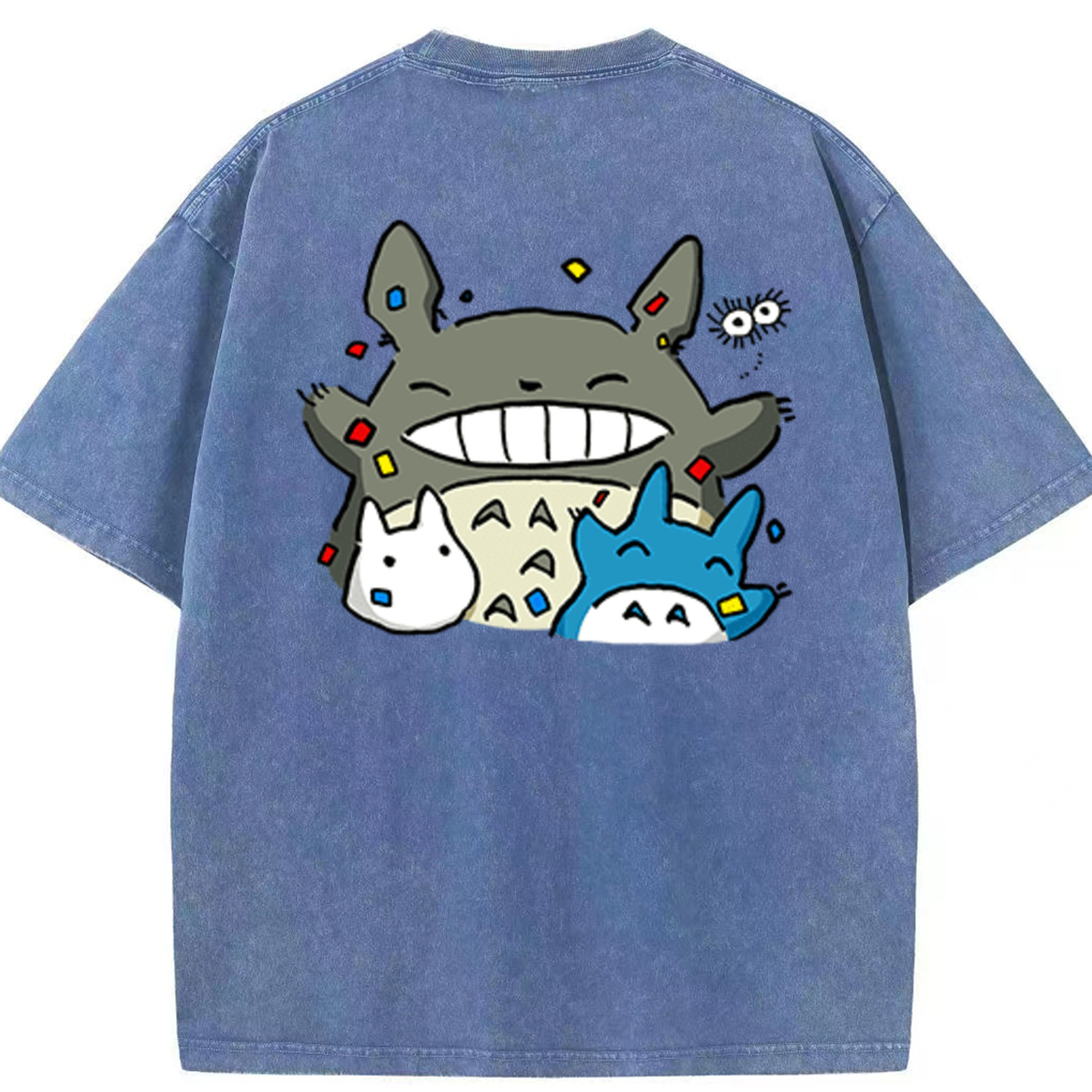 （画像用） となりのトトロ 草壁メイ 草壁サツキ My Neighbor Totoro Satsuki Kusakabe Mei Kusakabe 綿100% ヴィンテージ風 半袖Tシャツ（背面プリント）