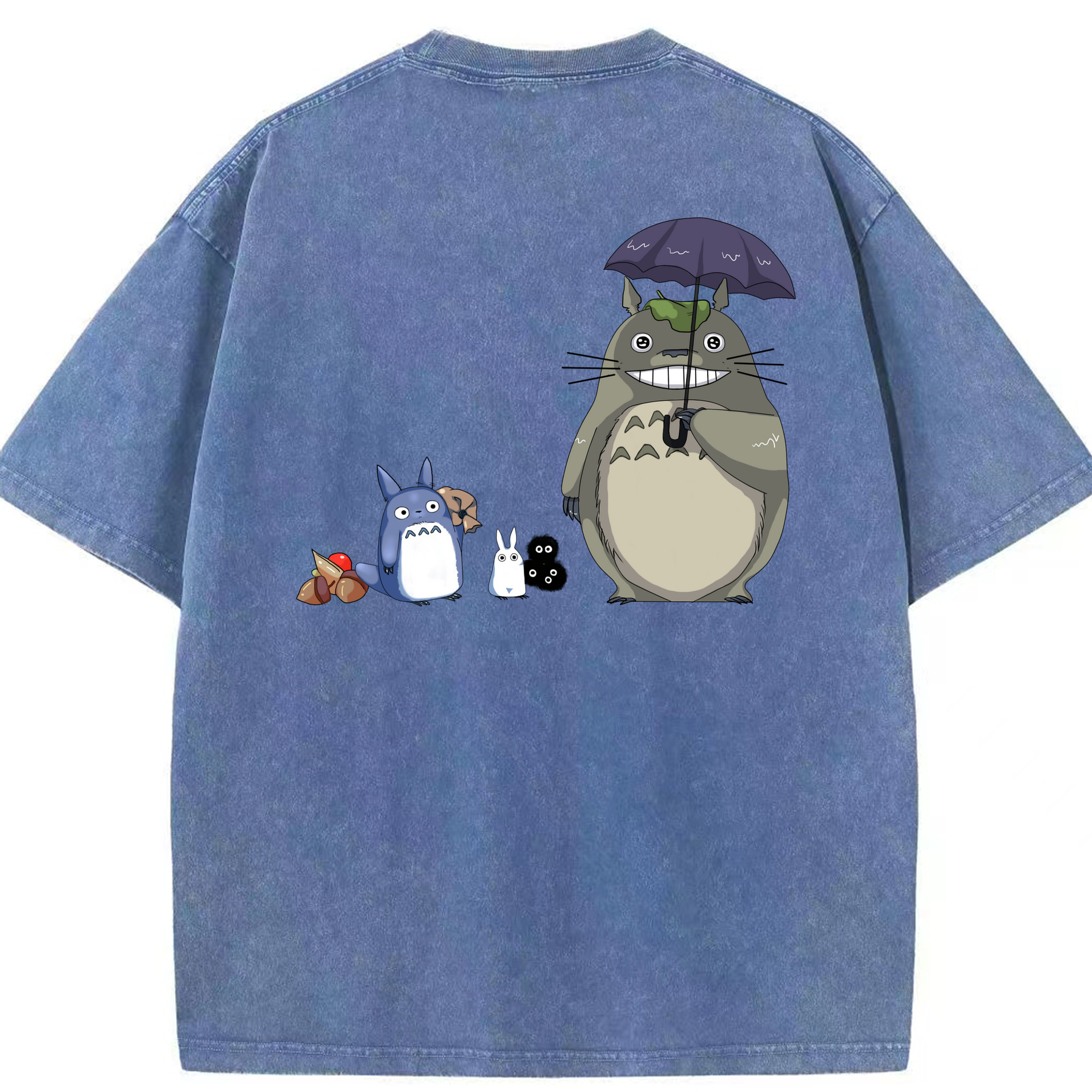（画像用） となりのトトロ 草壁メイ 草壁サツキ My Neighbor Totoro Satsuki Kusakabe Mei Kusakabe 綿100% ヴィンテージ風 半袖Tシャツ（背面プリント）