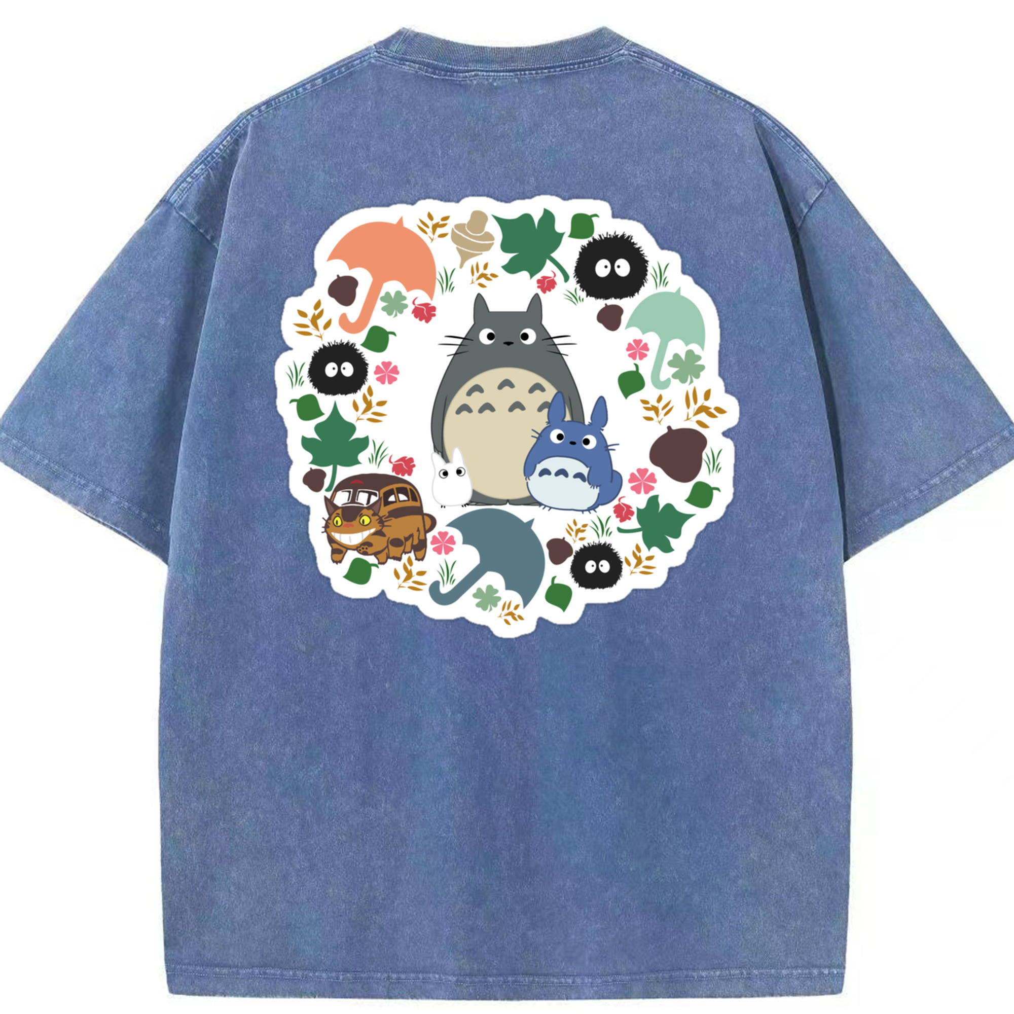 （画像用） となりのトトロ 草壁メイ 草壁サツキ My Neighbor Totoro Satsuki Kusakabe Mei Kusakabe 綿100% ヴィンテージ風 半袖Tシャツ（背面プリント）