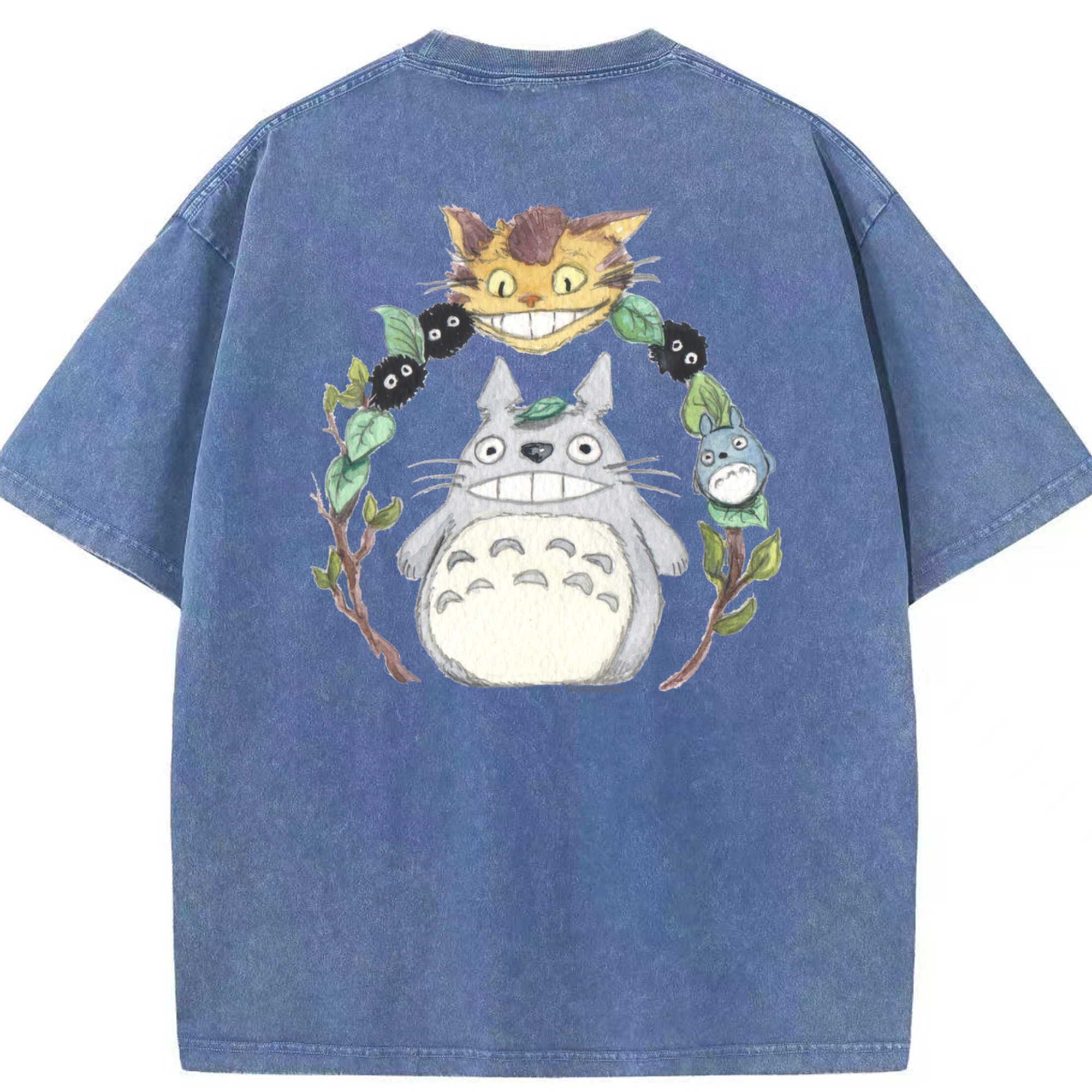 （画像用） となりのトトロ 草壁メイ 草壁サツキ My Neighbor Totoro Satsuki Kusakabe Mei Kusakabe 綿100% ヴィンテージ風 半袖Tシャツ（背面プリント）