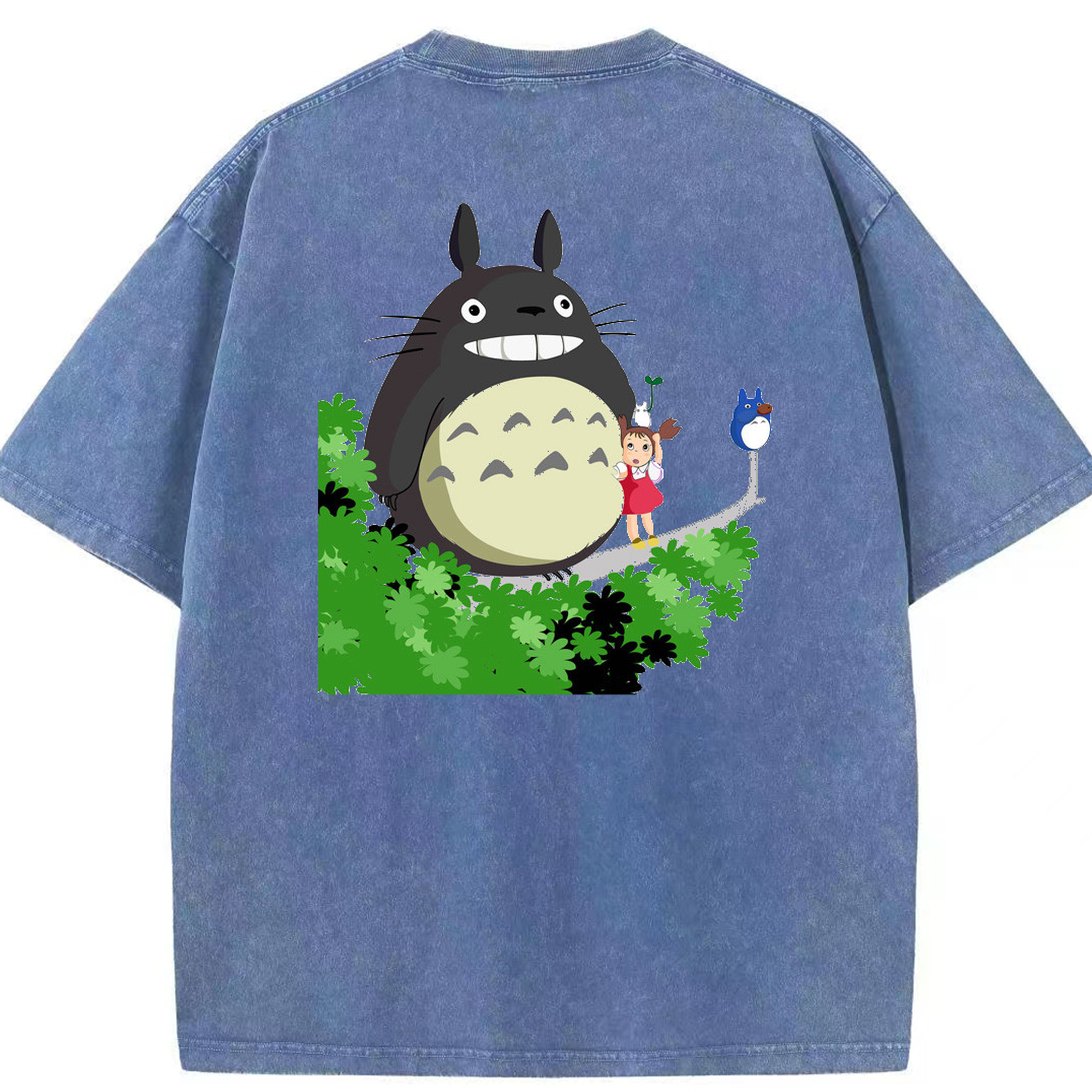 （画像用） となりのトトロ 草壁メイ 草壁サツキ My Neighbor Totoro Satsuki Kusakabe Mei Kusakabe 綿100% ヴィンテージ風 半袖Tシャツ（背面プリント）