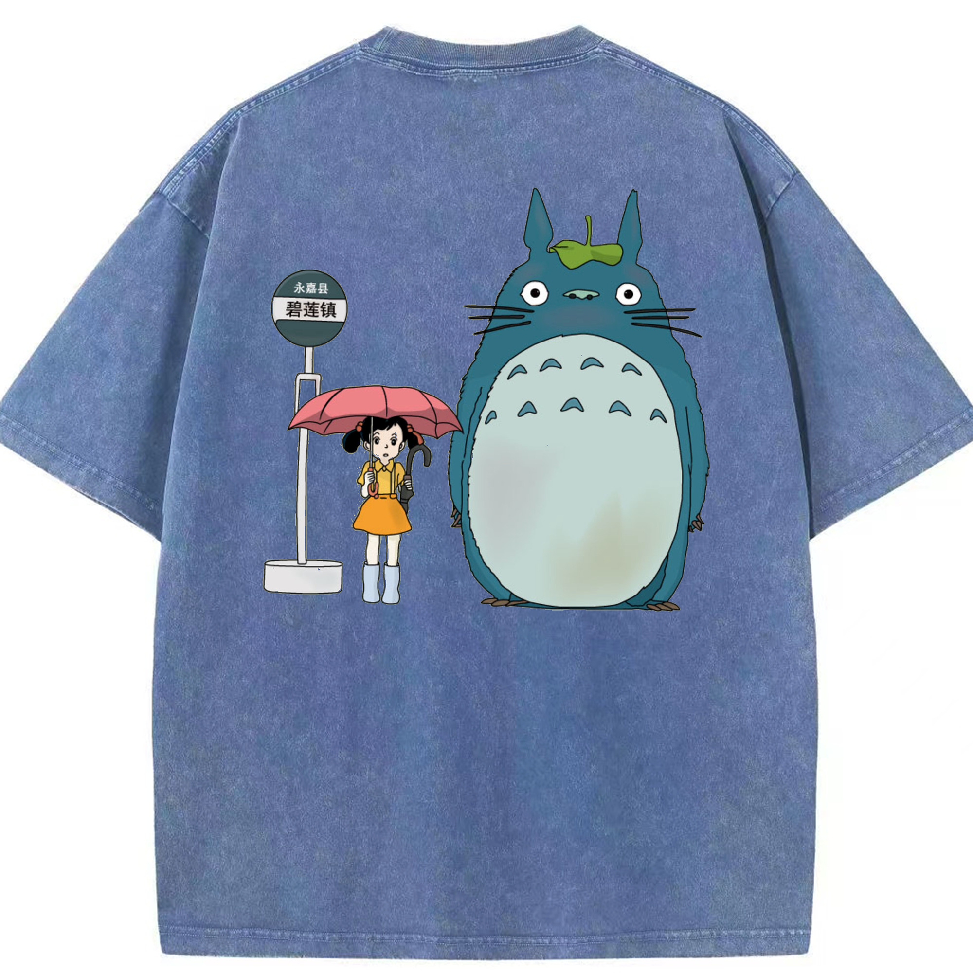 （画像用） となりのトトロ 草壁メイ 草壁サツキ My Neighbor Totoro Satsuki Kusakabe Mei Kusakabe 綿100% ヴィンテージ風 半袖Tシャツ（背面プリント）