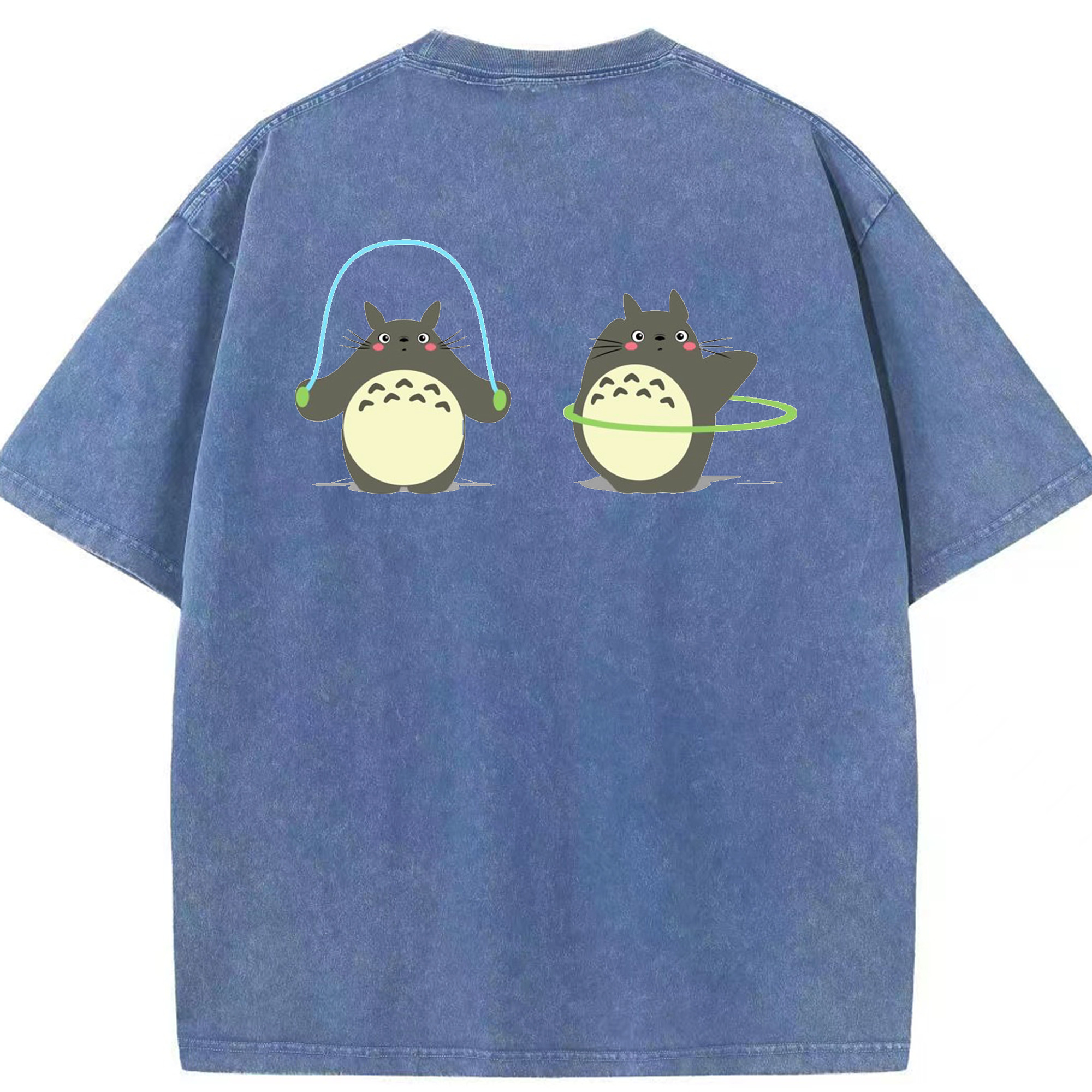（画像用） となりのトトロ 草壁メイ 草壁サツキ My Neighbor Totoro Satsuki Kusakabe Mei Kusakabe 綿100% ヴィンテージ風 半袖Tシャツ（背面プリント）