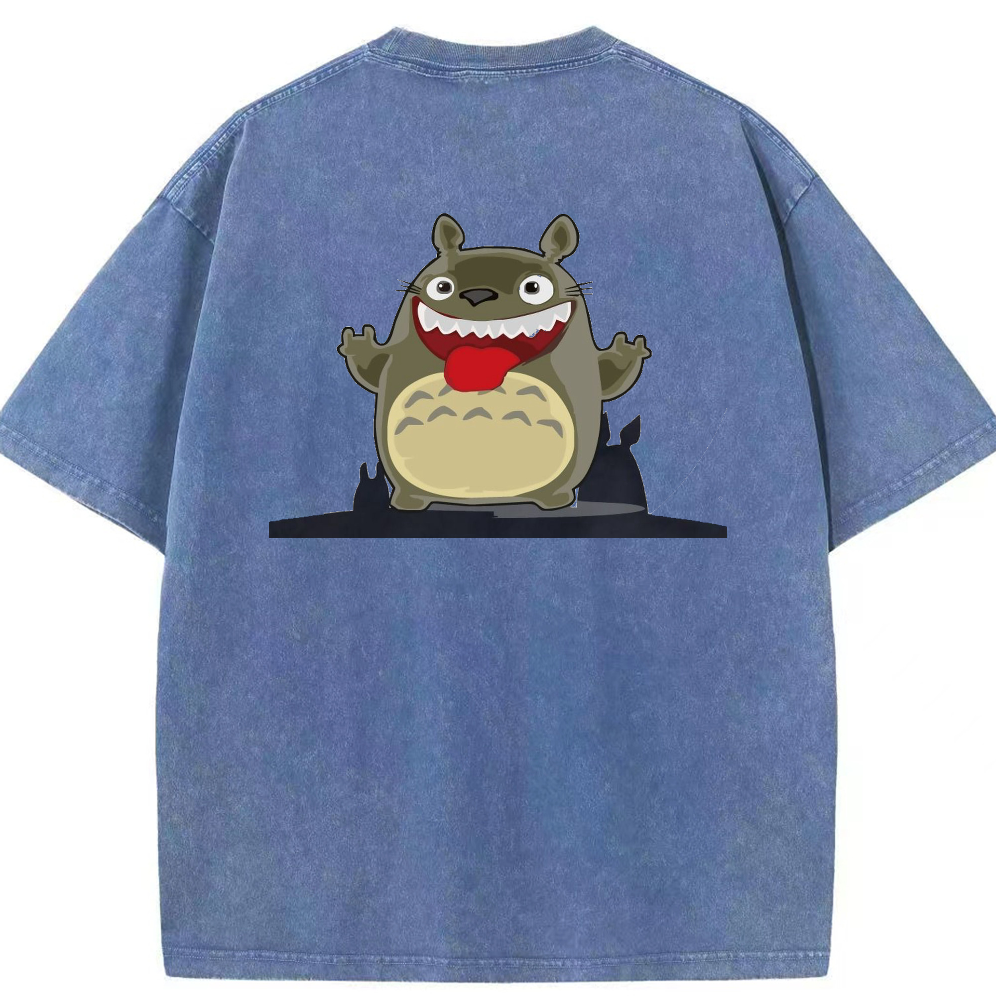 （画像用） となりのトトロ 草壁メイ 草壁サツキ My Neighbor Totoro Satsuki Kusakabe Mei Kusakabe 綿100% ヴィンテージ風 半袖Tシャツ（背面プリント）