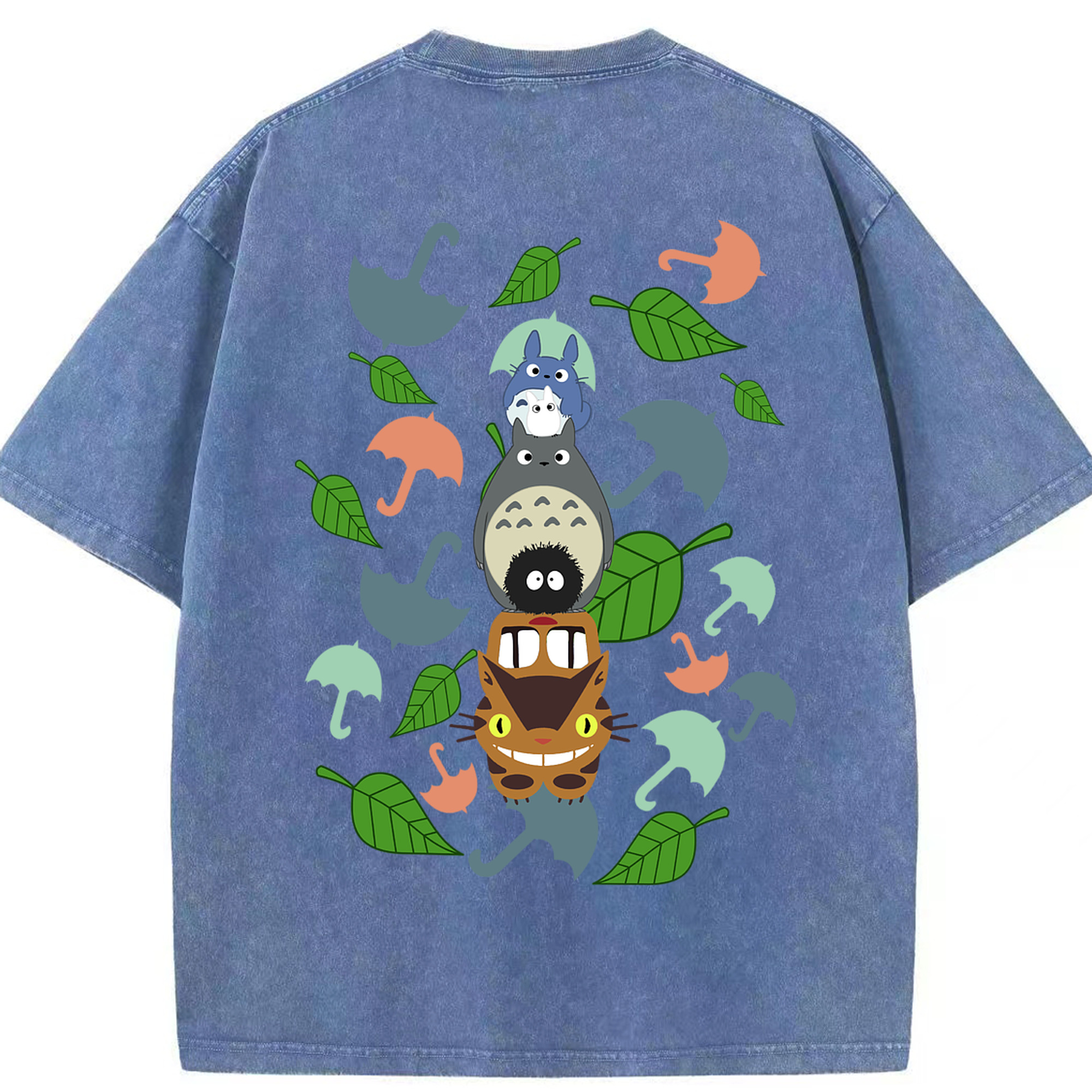 （画像用） となりのトトロ 草壁メイ 草壁サツキ My Neighbor Totoro Satsuki Kusakabe Mei Kusakabe 綿100% ヴィンテージ風 半袖Tシャツ（背面プリント）