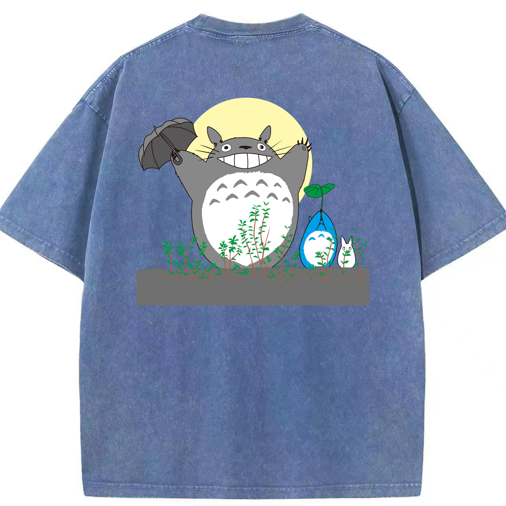 （画像用） となりのトトロ 草壁メイ 草壁サツキ My Neighbor Totoro Satsuki Kusakabe Mei Kusakabe 綿100% ヴィンテージ風 半袖Tシャツ（背面プリント）