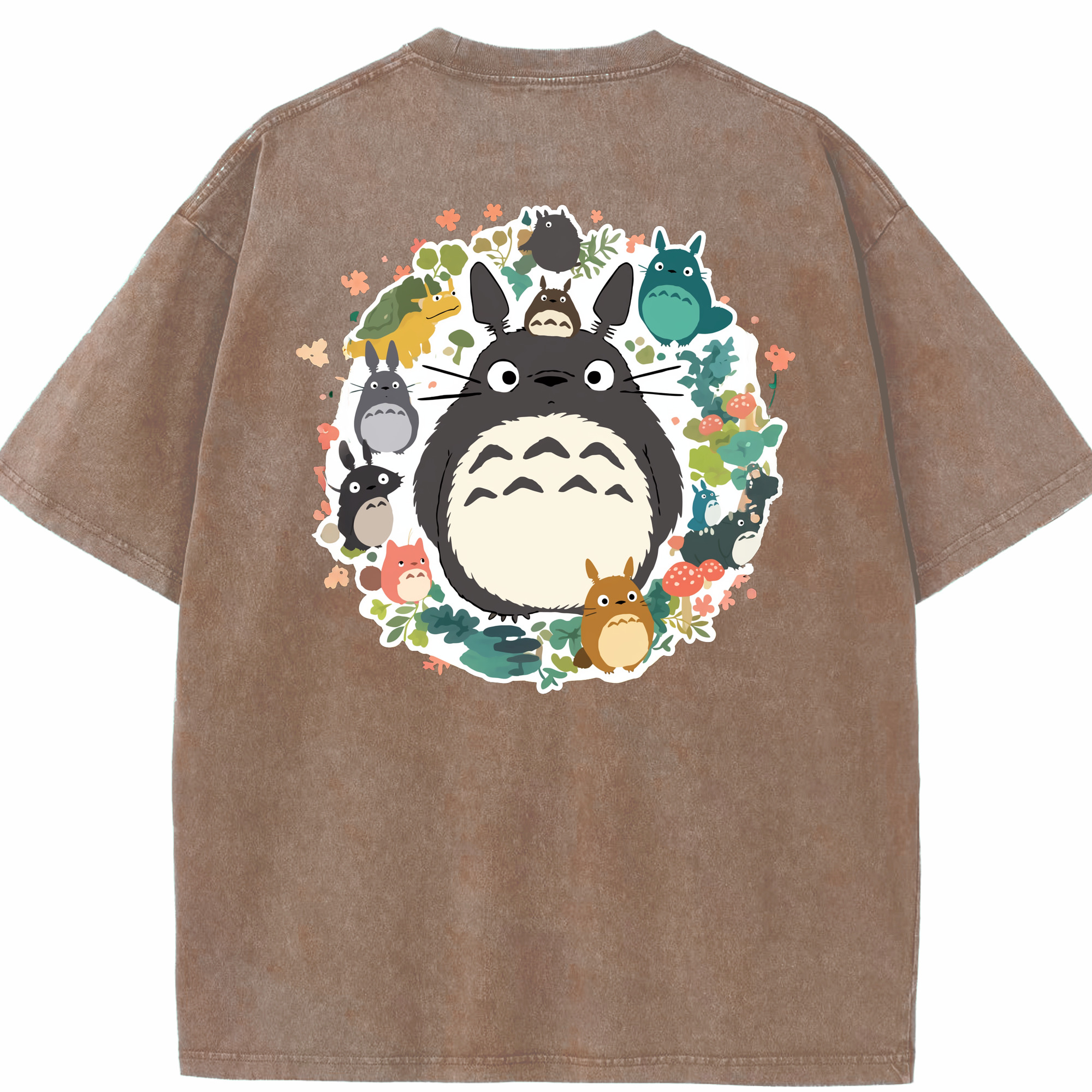 （画像用） となりのトトロ 草壁メイ 草壁サツキ My Neighbor Totoro Satsuki Kusakabe Mei Kusakabe 綿100% ヴィンテージ風 半袖Tシャツ（背面プリント）