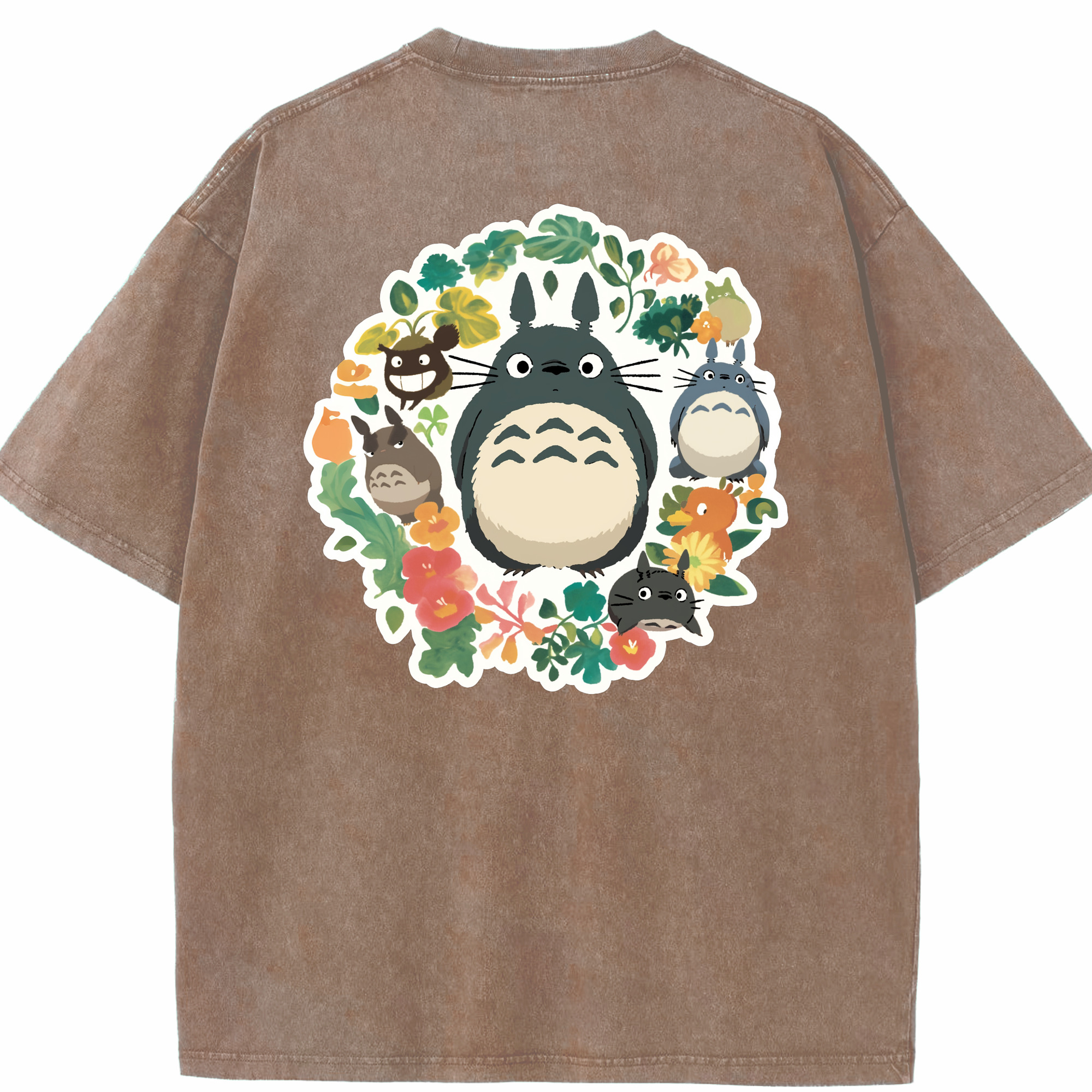 （画像用） となりのトトロ 草壁メイ 草壁サツキ My Neighbor Totoro Satsuki Kusakabe Mei Kusakabe 綿100% ヴィンテージ風 半袖Tシャツ（背面プリント）