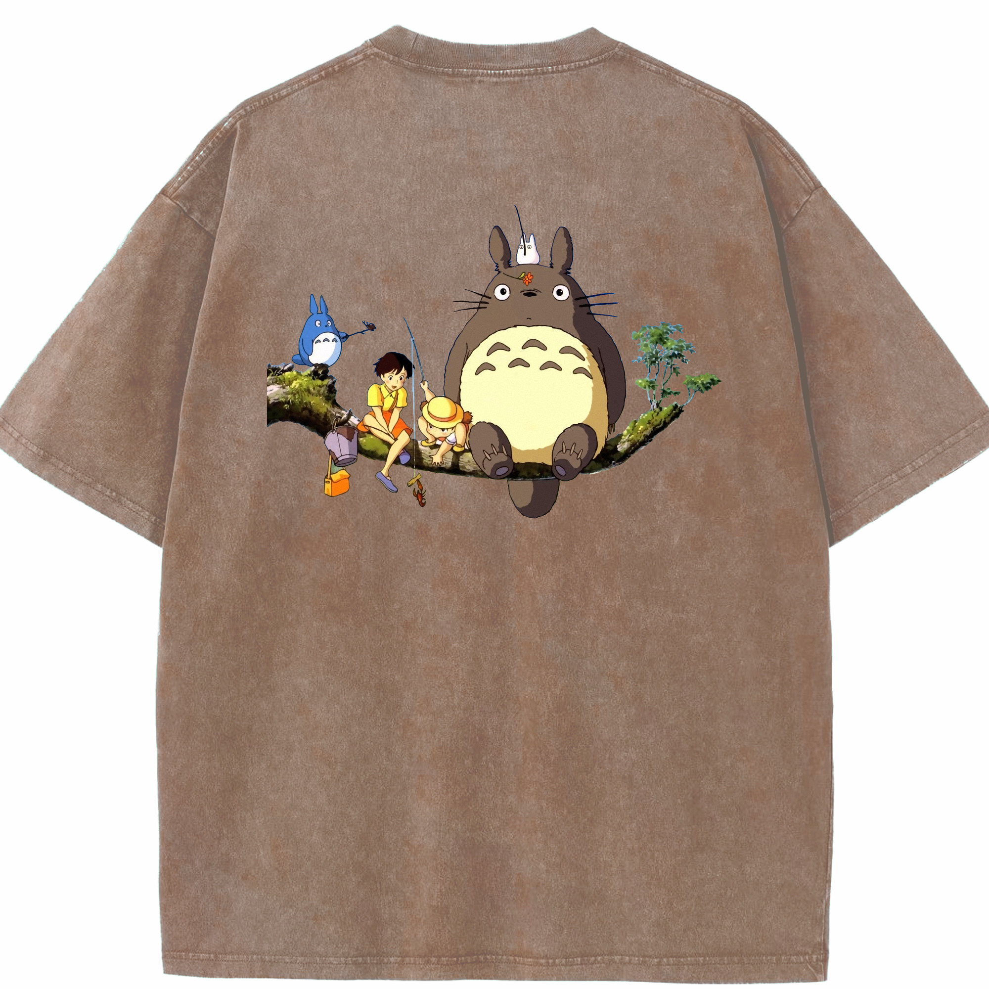 （画像用） となりのトトロ 草壁メイ 草壁サツキ My Neighbor Totoro Satsuki Kusakabe Mei Kusakabe 綿100% ヴィンテージ風 半袖Tシャツ（背面プリント）