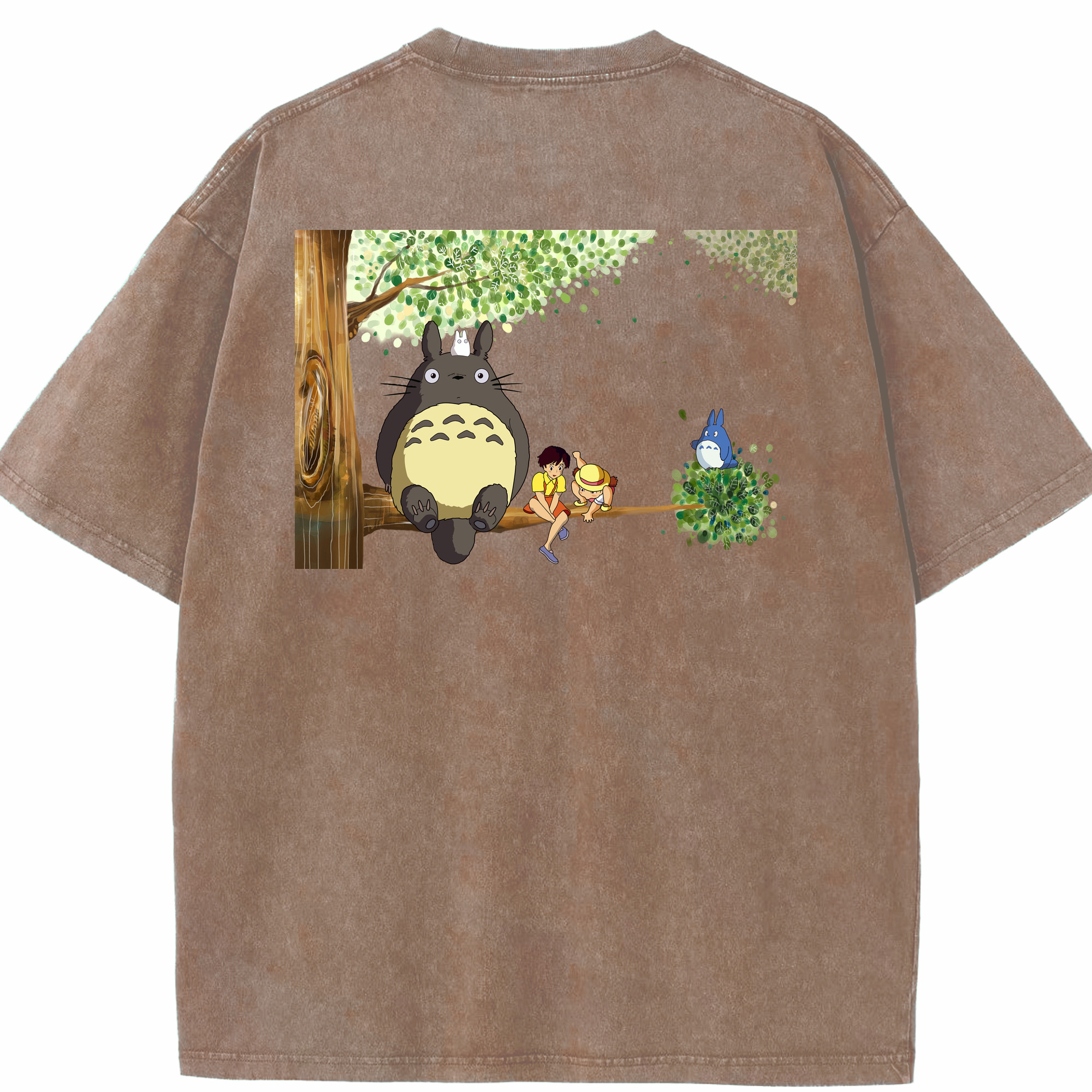 （画像用） となりのトトロ 草壁メイ 草壁サツキ My Neighbor Totoro Satsuki Kusakabe Mei Kusakabe 綿100% ヴィンテージ風 半袖Tシャツ（背面プリント）