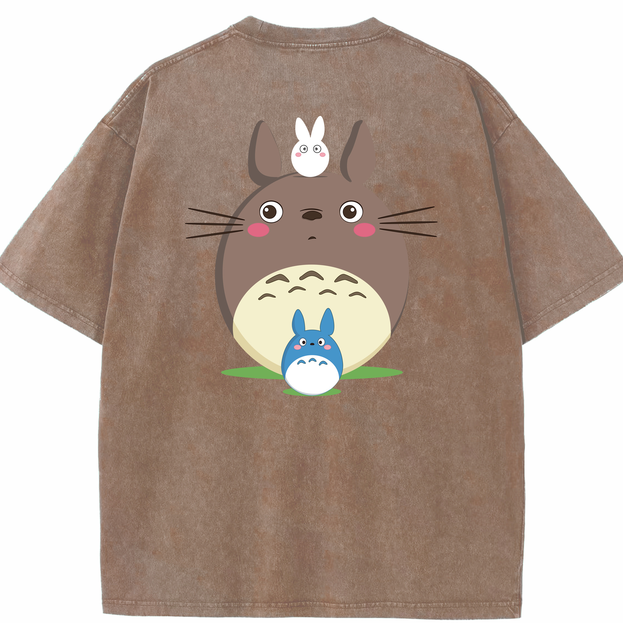 （画像用） となりのトトロ 草壁メイ 草壁サツキ My Neighbor Totoro Satsuki Kusakabe Mei Kusakabe 綿100% ヴィンテージ風 半袖Tシャツ（背面プリント）