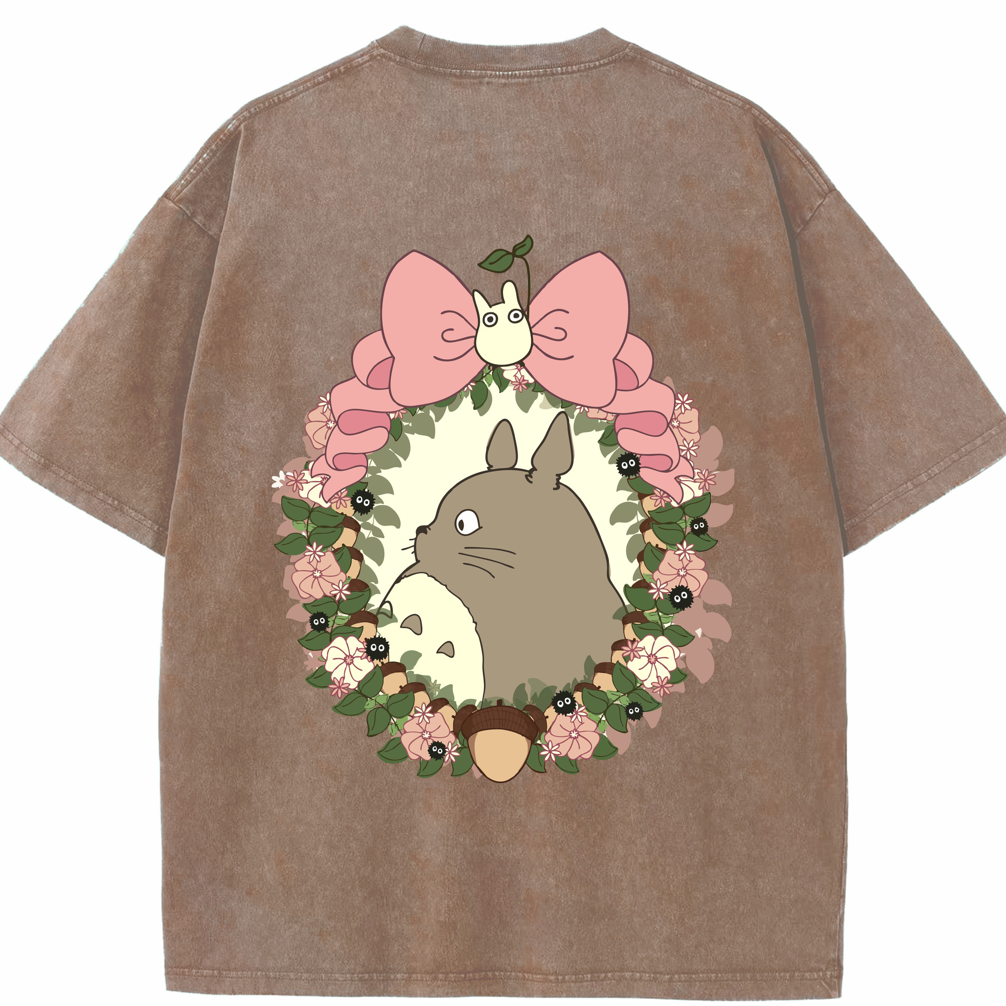 （画像用） となりのトトロ 草壁メイ 草壁サツキ My Neighbor Totoro Satsuki Kusakabe Mei Kusakabe 綿100% ヴィンテージ風 半袖Tシャツ（背面プリント）