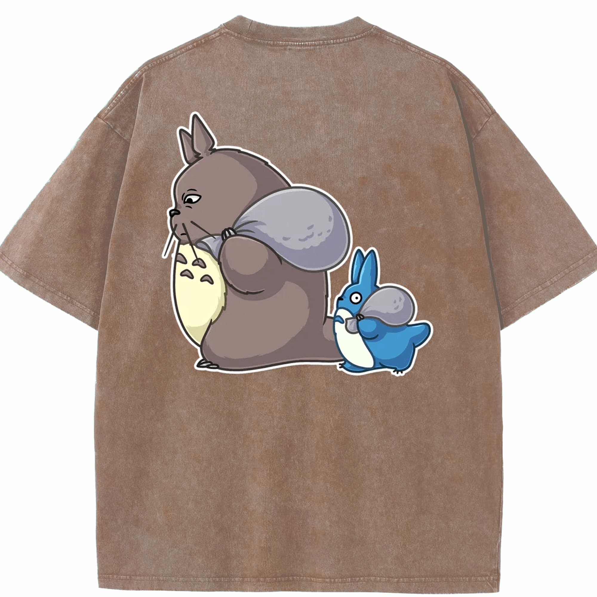 （画像用） となりのトトロ 草壁メイ 草壁サツキ My Neighbor Totoro Satsuki Kusakabe Mei Kusakabe 綿100% ヴィンテージ風 半袖Tシャツ（背面プリント）