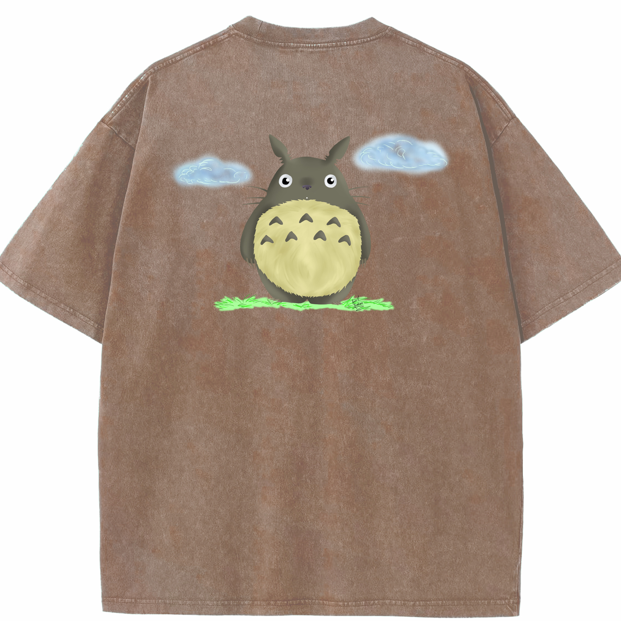 （画像用） となりのトトロ 草壁メイ 草壁サツキ My Neighbor Totoro Satsuki Kusakabe Mei Kusakabe 綿100% ヴィンテージ風 半袖Tシャツ（背面プリント）