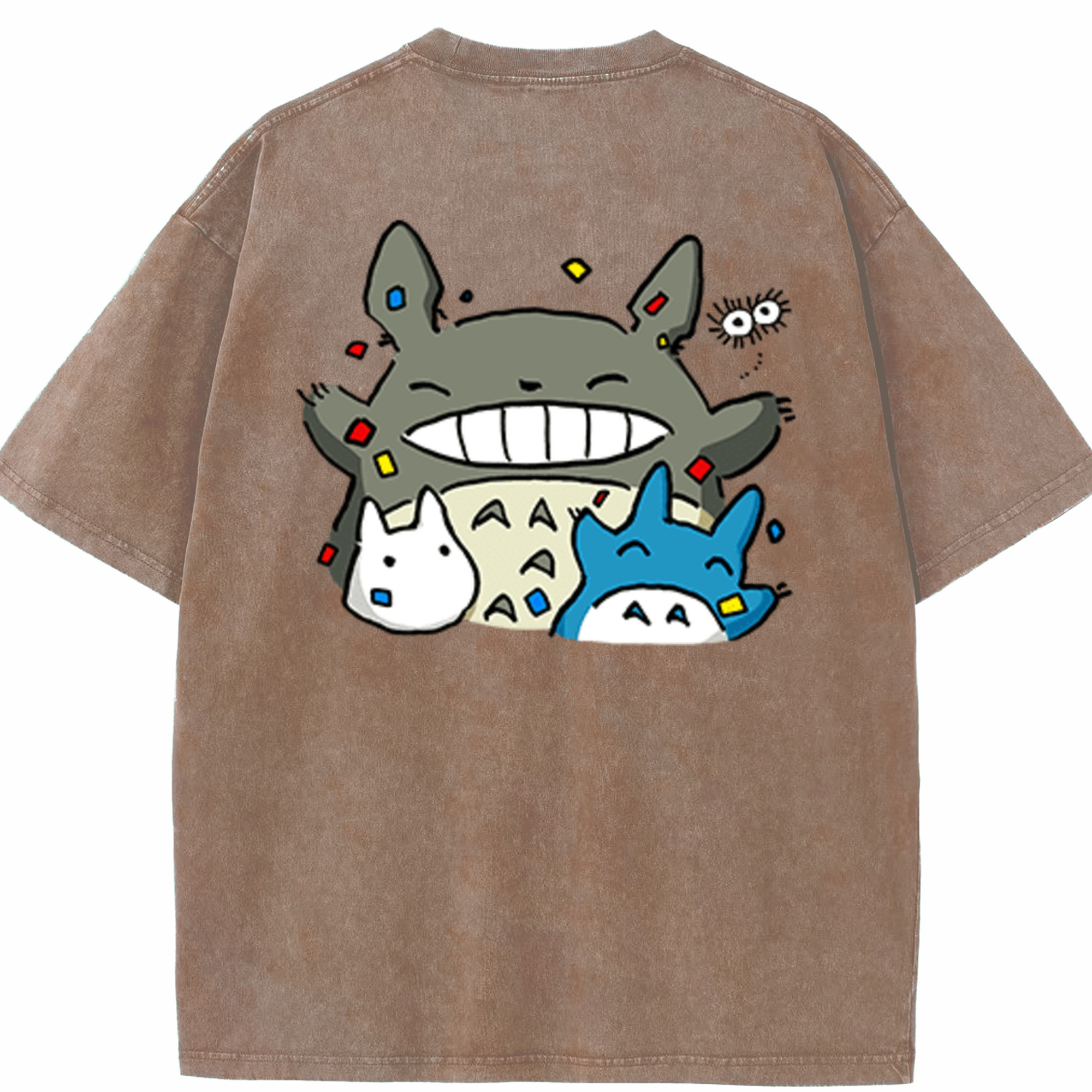 （画像用） となりのトトロ 草壁メイ 草壁サツキ My Neighbor Totoro Satsuki Kusakabe Mei Kusakabe 綿100% ヴィンテージ風 半袖Tシャツ（背面プリント）