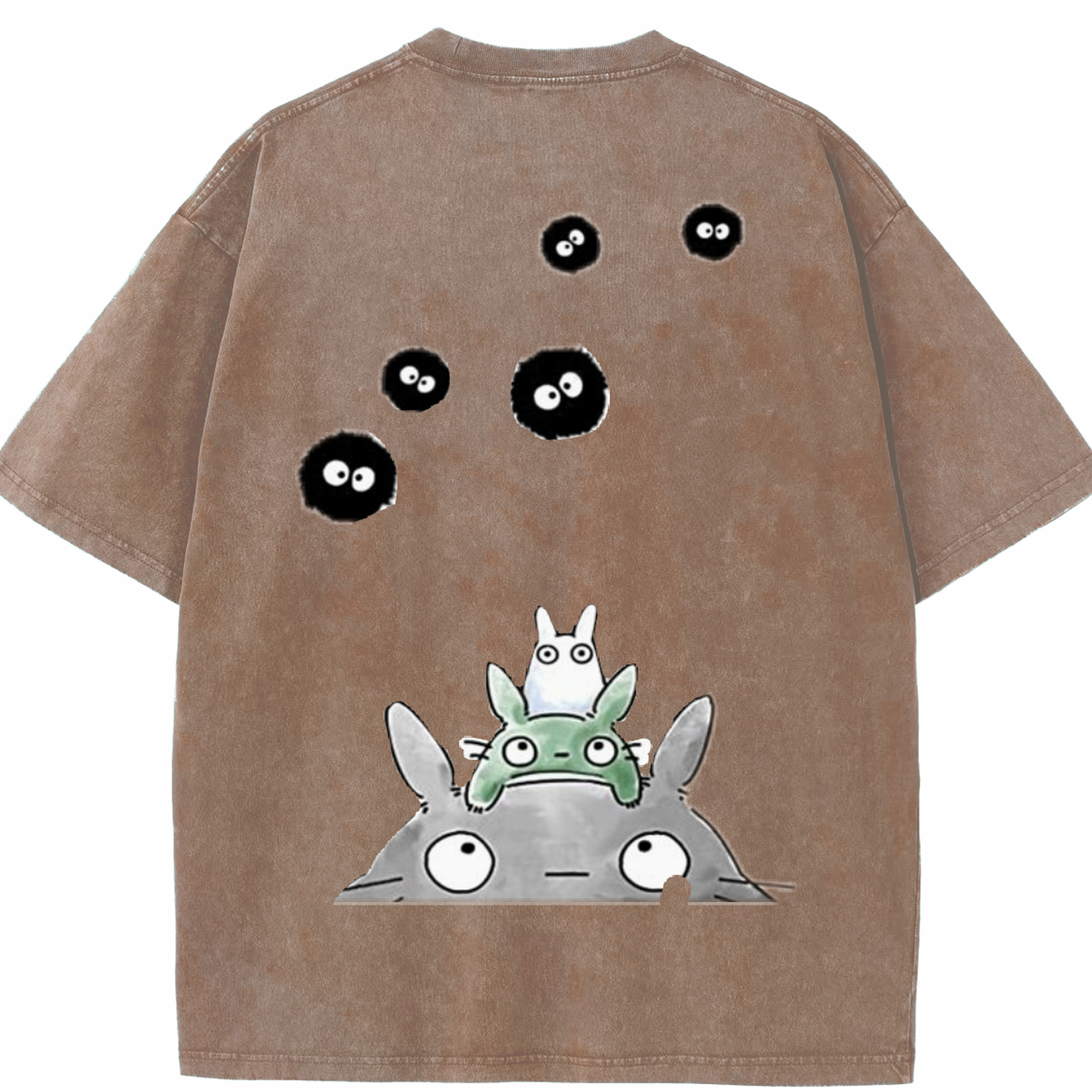 （画像用） となりのトトロ 草壁メイ 草壁サツキ My Neighbor Totoro Satsuki Kusakabe Mei Kusakabe 綿100% ヴィンテージ風 半袖Tシャツ（背面プリント）