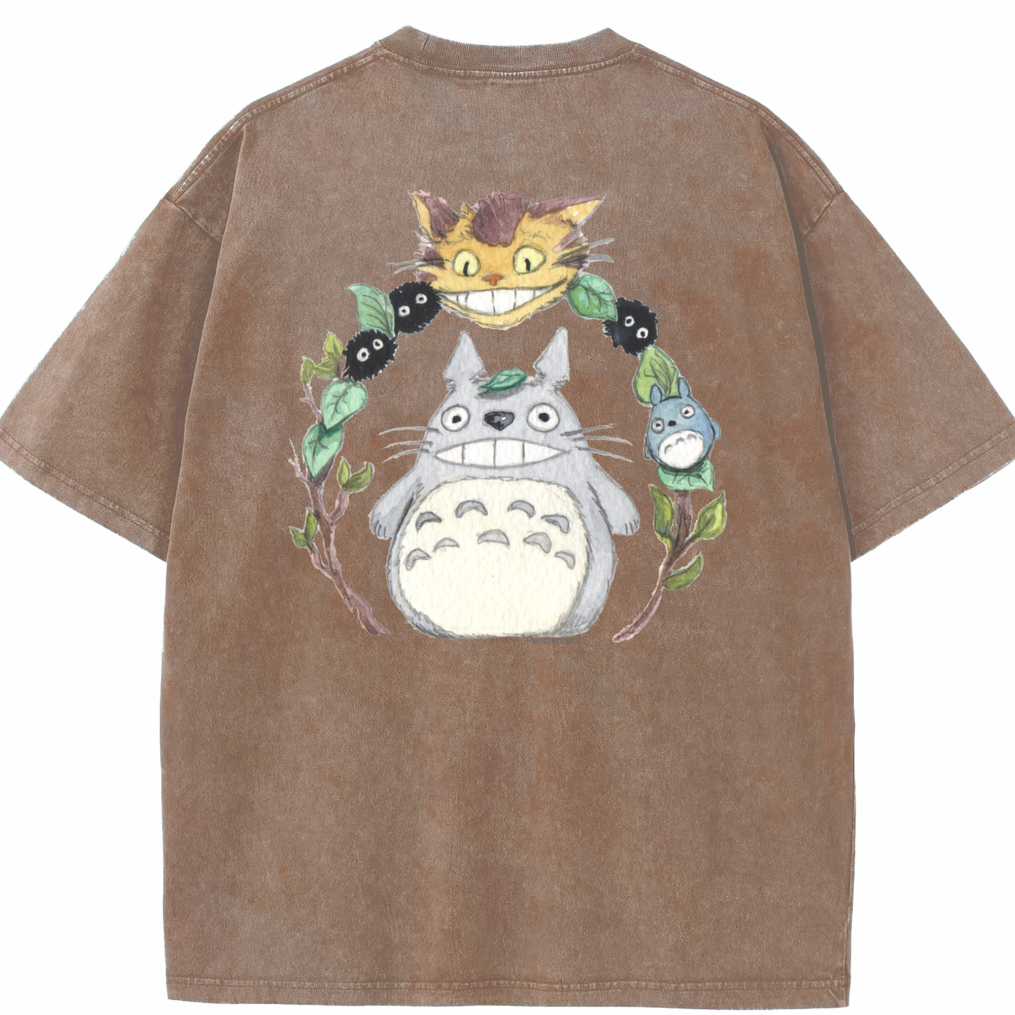 （画像用） となりのトトロ 草壁メイ 草壁サツキ My Neighbor Totoro Satsuki Kusakabe Mei Kusakabe 綿100% ヴィンテージ風 半袖Tシャツ（背面プリント）