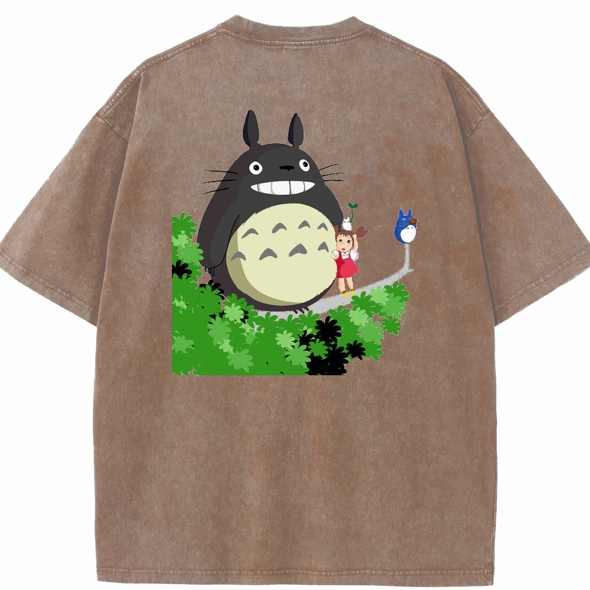 （画像用） となりのトトロ 草壁メイ 草壁サツキ My Neighbor Totoro Satsuki Kusakabe Mei Kusakabe 綿100% ヴィンテージ風 半袖Tシャツ（背面プリント）