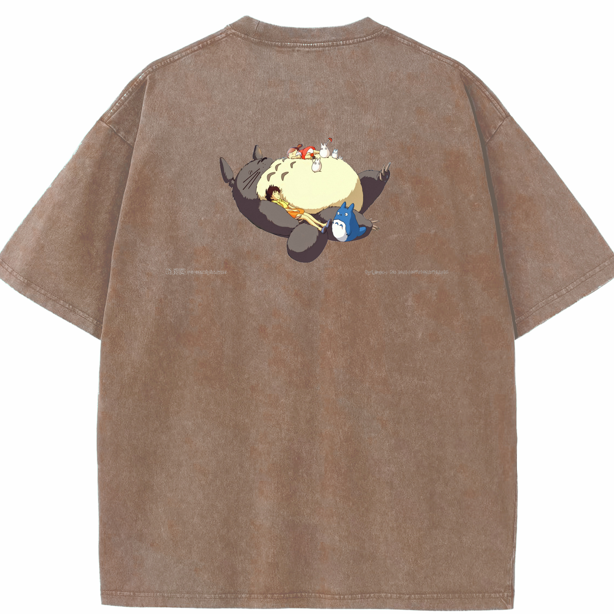 （画像用） となりのトトロ 草壁メイ 草壁サツキ My Neighbor Totoro Satsuki Kusakabe Mei Kusakabe 綿100% ヴィンテージ風 半袖Tシャツ（背面プリント）