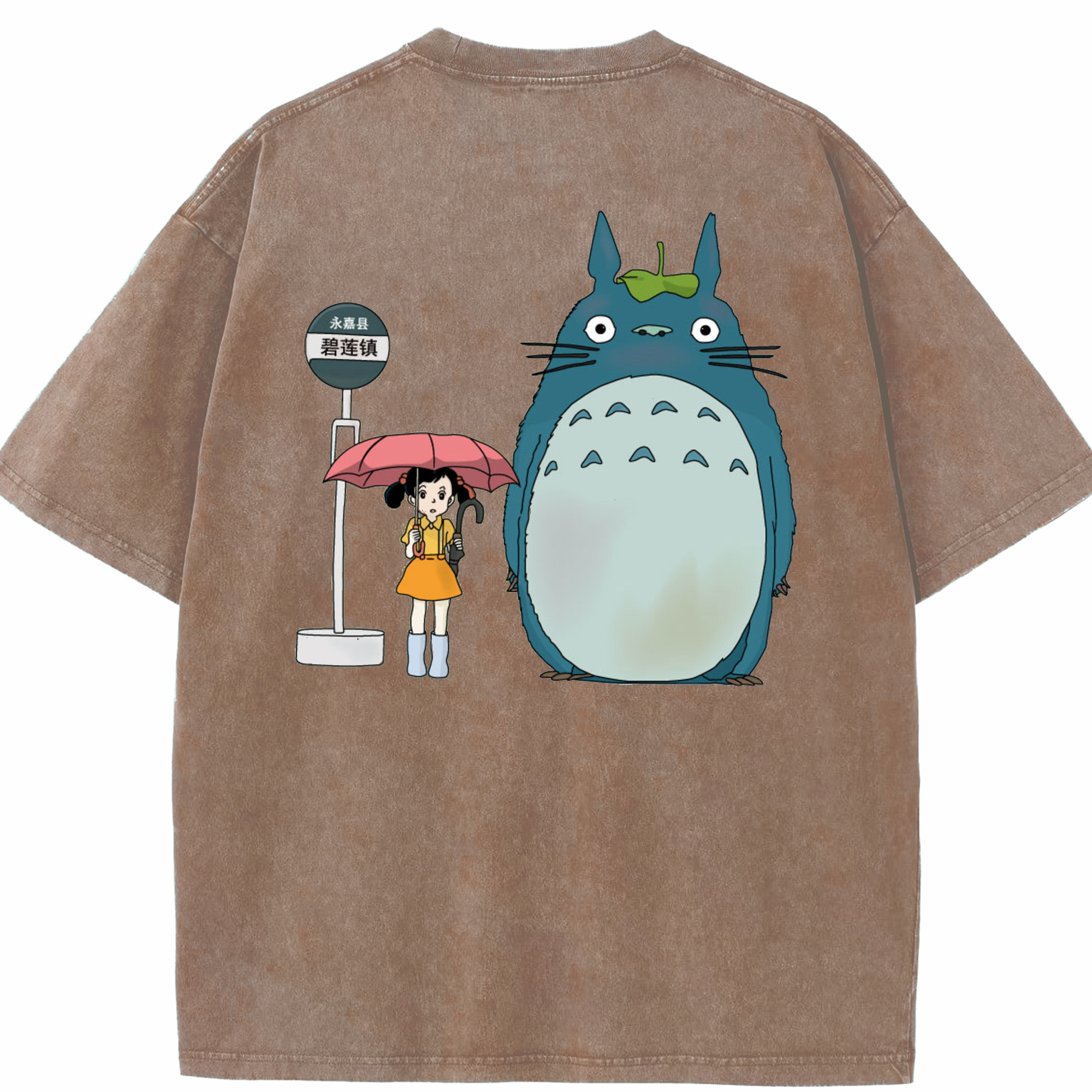 （画像用） となりのトトロ 草壁メイ 草壁サツキ My Neighbor Totoro Satsuki Kusakabe Mei Kusakabe 綿100% ヴィンテージ風 半袖Tシャツ（背面プリント）