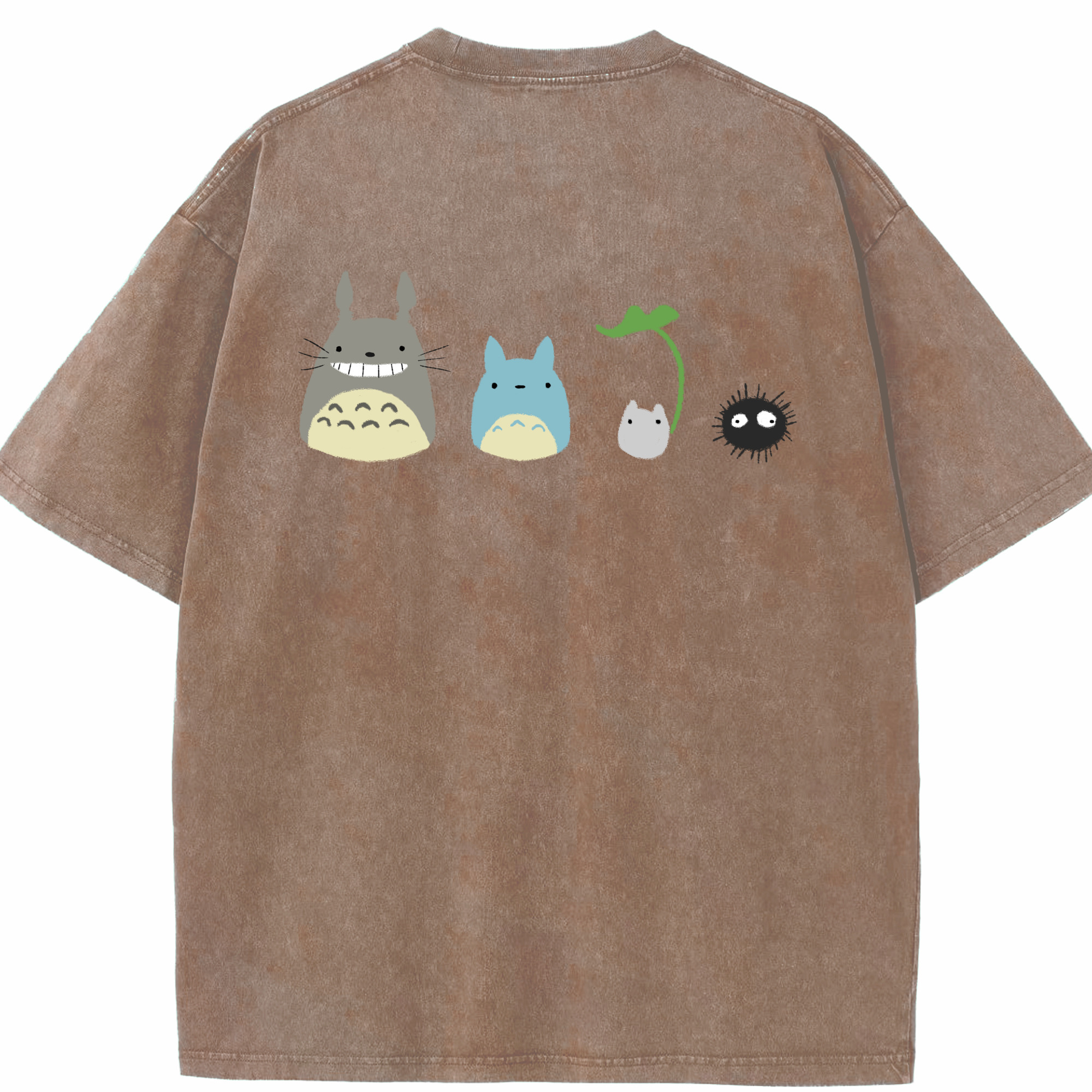 （画像用） となりのトトロ 草壁メイ 草壁サツキ My Neighbor Totoro Satsuki Kusakabe Mei Kusakabe 綿100% ヴィンテージ風 半袖Tシャツ（背面プリント）