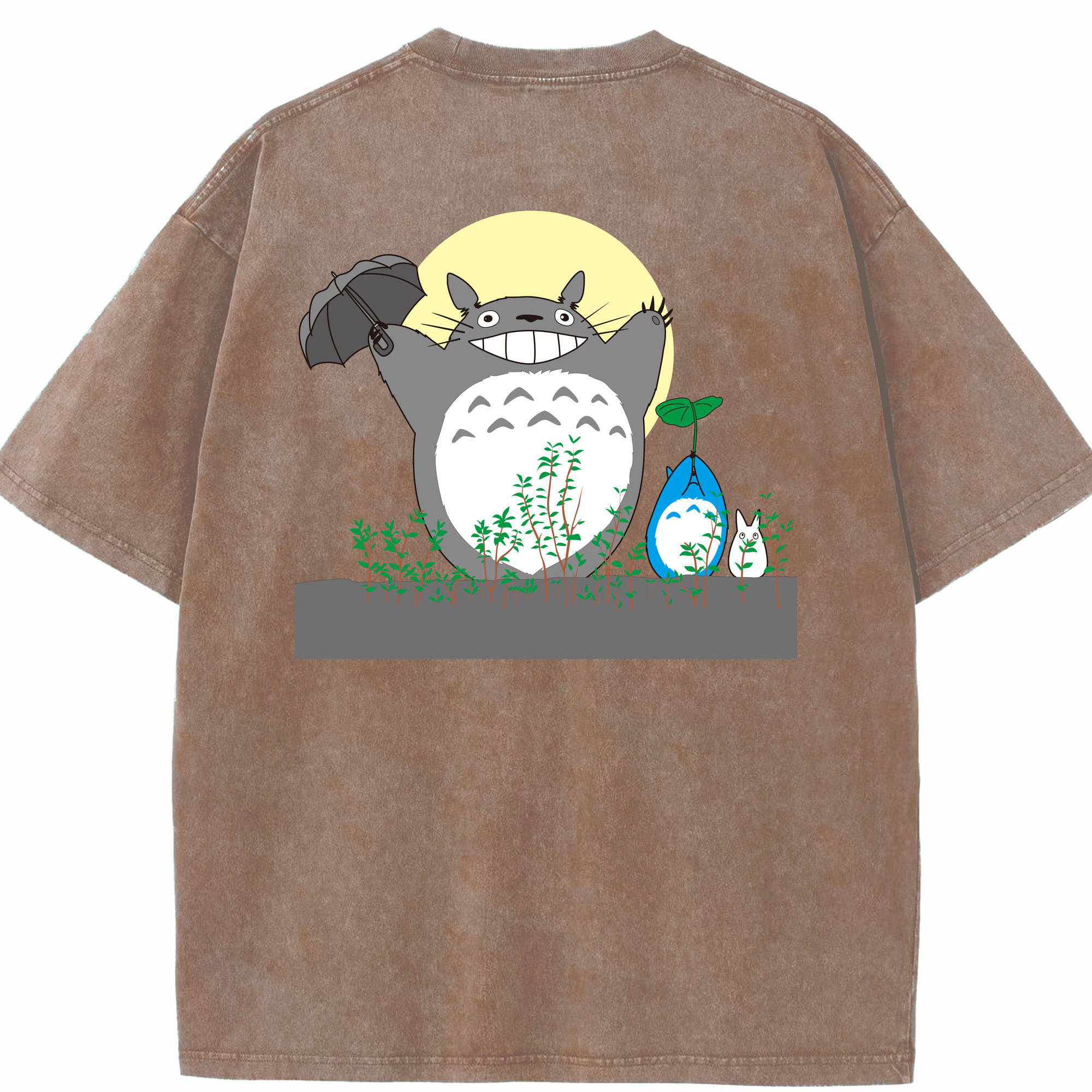 （画像用） となりのトトロ 草壁メイ 草壁サツキ My Neighbor Totoro Satsuki Kusakabe Mei Kusakabe 綿100% ヴィンテージ風 半袖Tシャツ（背面プリント）
