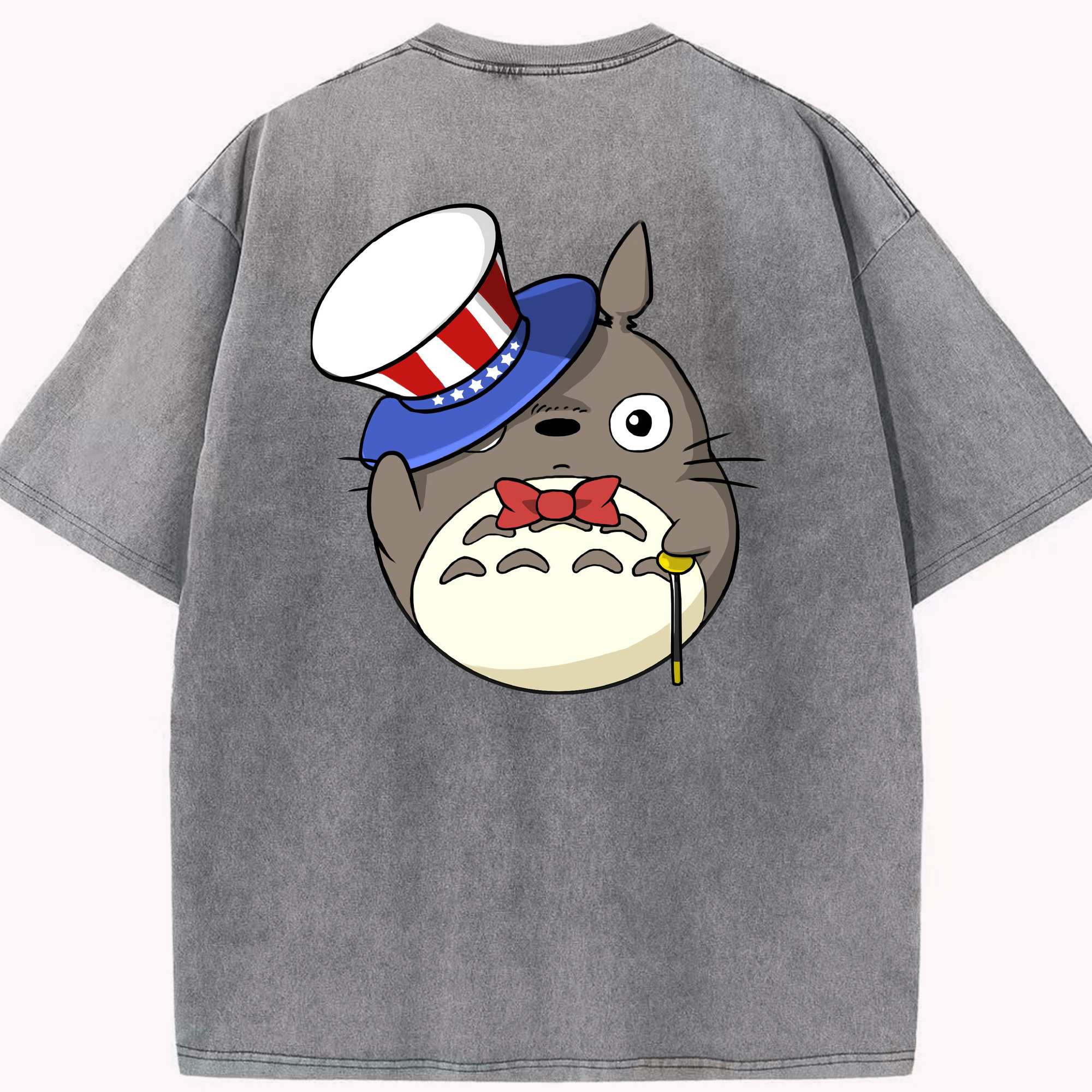（画像用） となりのトトロ 草壁メイ 草壁サツキ My Neighbor Totoro Satsuki Kusakabe Mei Kusakabe 綿100% ヴィンテージ風 半袖Tシャツ（背面プリント）