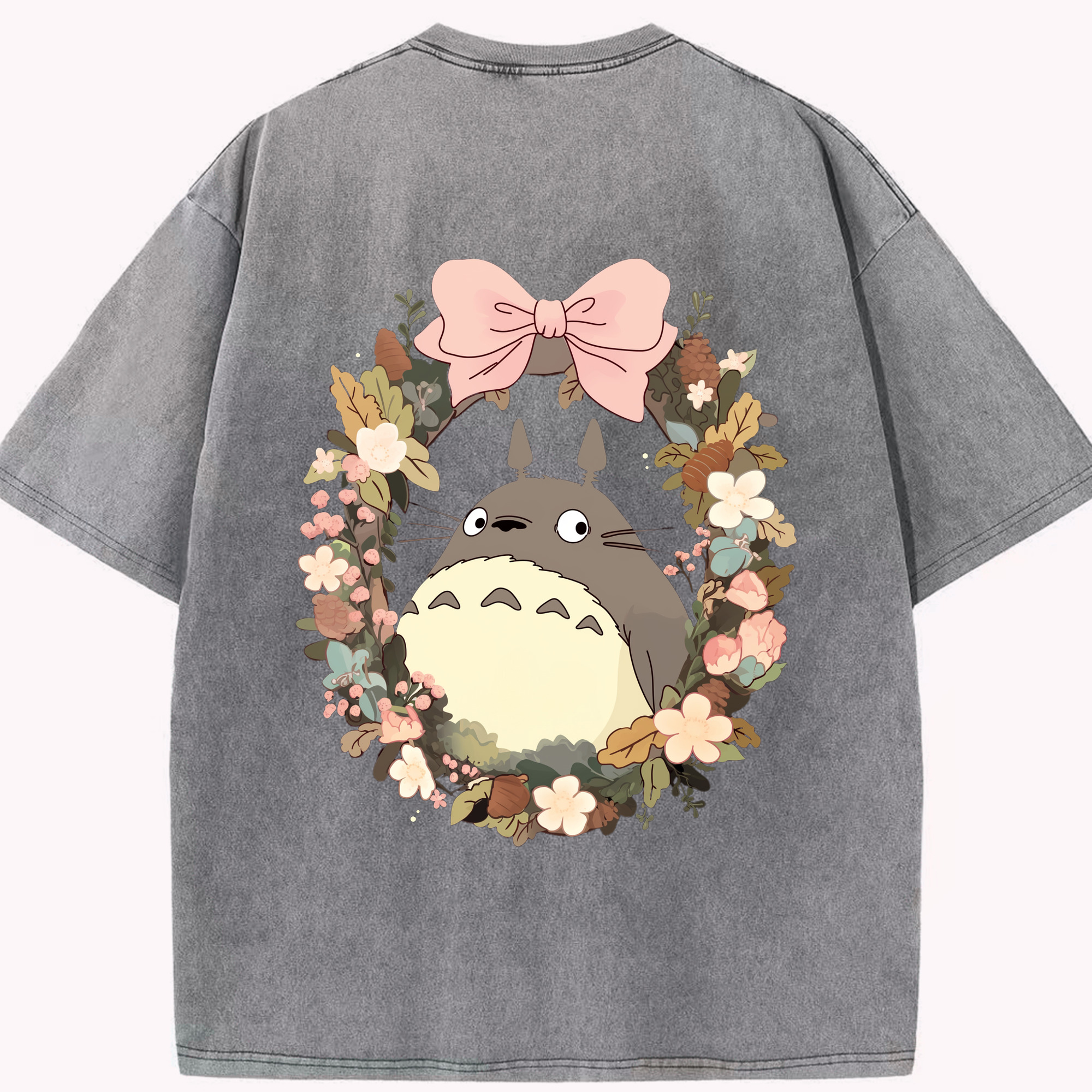 （画像用） となりのトトロ 草壁メイ 草壁サツキ My Neighbor Totoro Satsuki Kusakabe Mei Kusakabe 綿100% ヴィンテージ風 半袖Tシャツ（背面プリント）