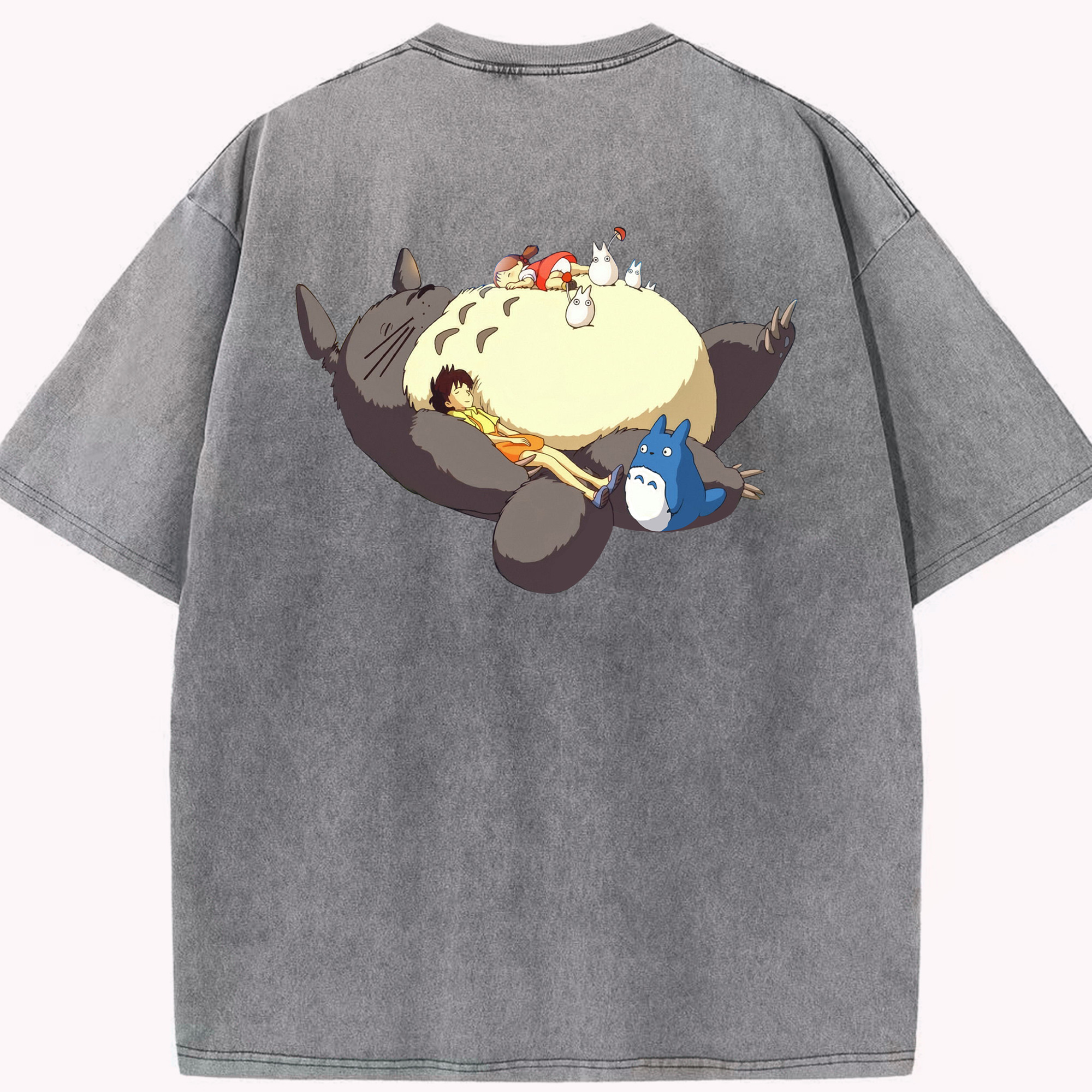 （画像用） となりのトトロ 草壁メイ 草壁サツキ My Neighbor Totoro Satsuki Kusakabe Mei Kusakabe 綿100% ヴィンテージ風 半袖Tシャツ（背面プリント）