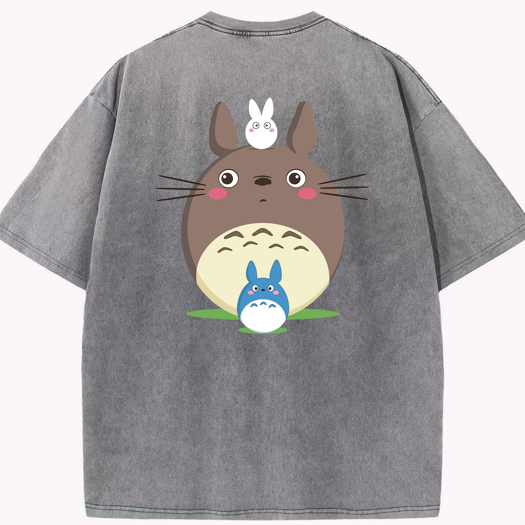 （画像用） となりのトトロ 草壁メイ 草壁サツキ My Neighbor Totoro Satsuki Kusakabe Mei Kusakabe 綿100% ヴィンテージ風 半袖Tシャツ（背面プリント）