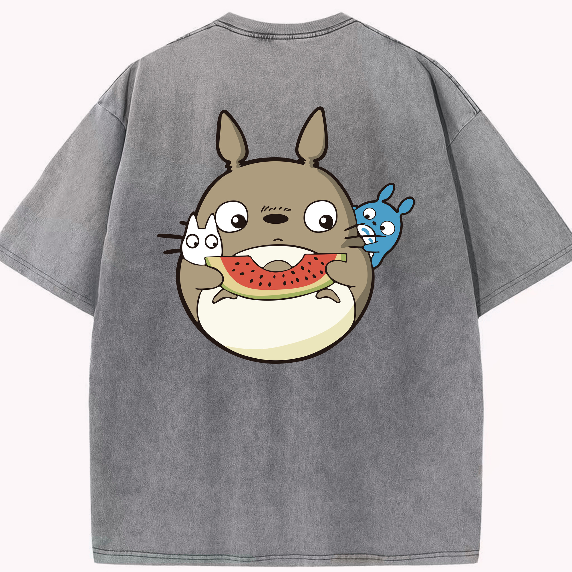 （画像用） となりのトトロ 草壁メイ 草壁サツキ My Neighbor Totoro Satsuki Kusakabe Mei Kusakabe 綿100% ヴィンテージ風 半袖Tシャツ（背面プリント）