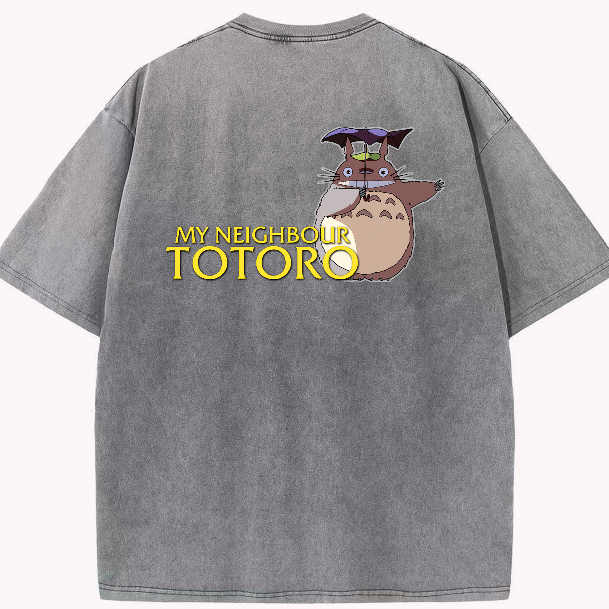 （画像用） となりのトトロ 草壁メイ 草壁サツキ My Neighbor Totoro Satsuki Kusakabe Mei Kusakabe 綿100% ヴィンテージ風 半袖Tシャツ（背面プリント）
