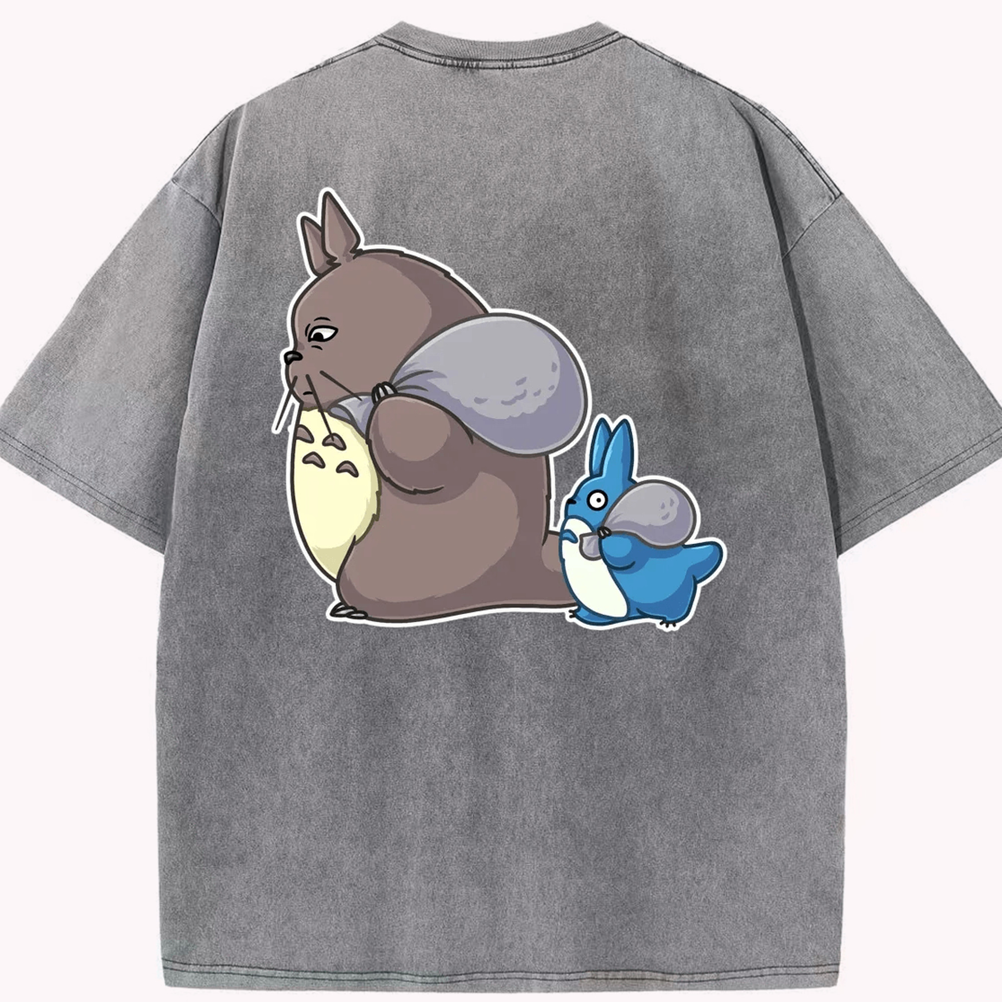（画像用） となりのトトロ 草壁メイ 草壁サツキ My Neighbor Totoro Satsuki Kusakabe Mei Kusakabe 綿100% ヴィンテージ風 半袖Tシャツ（背面プリント）