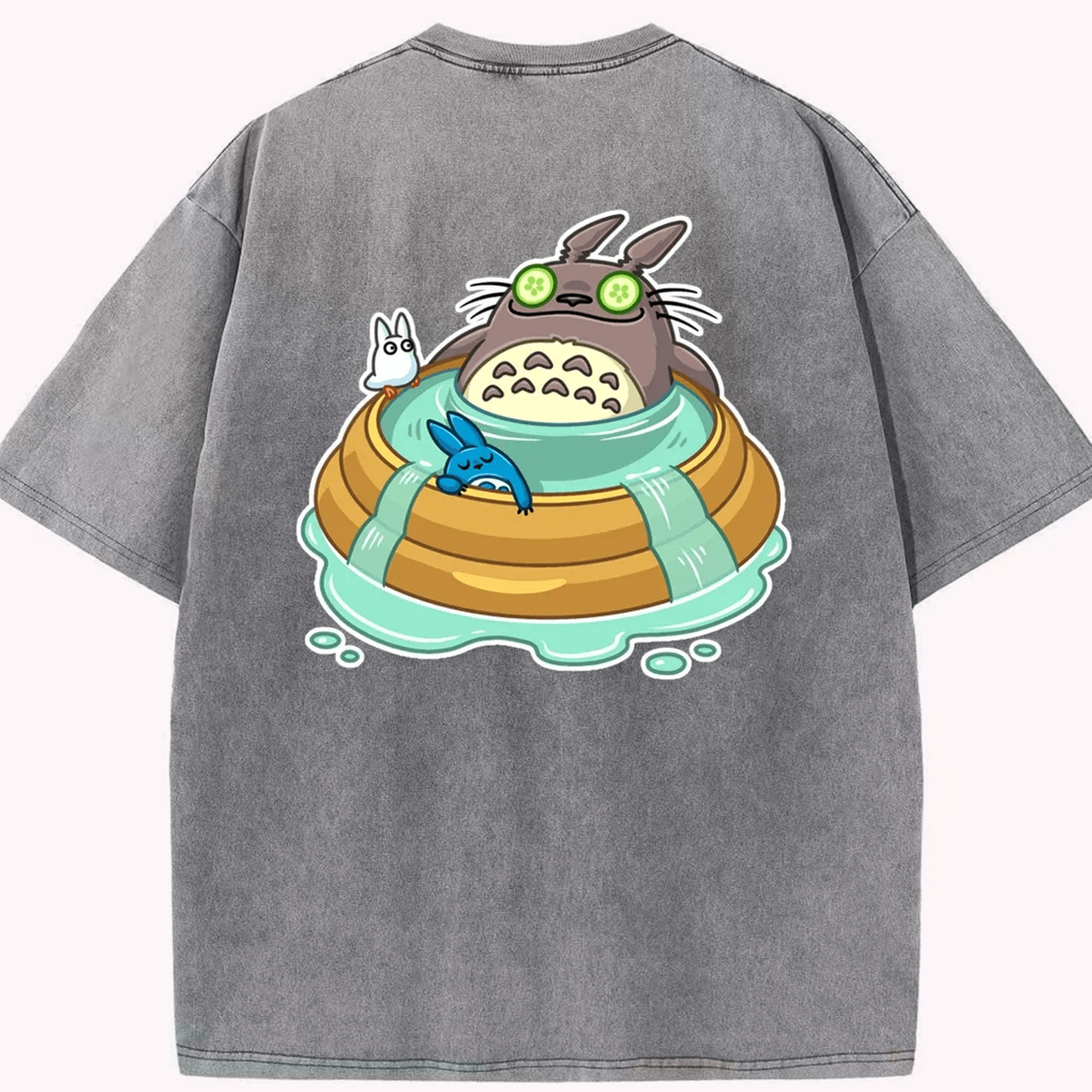 （画像用） となりのトトロ 草壁メイ 草壁サツキ My Neighbor Totoro Satsuki Kusakabe Mei Kusakabe 綿100% ヴィンテージ風 半袖Tシャツ（背面プリント）