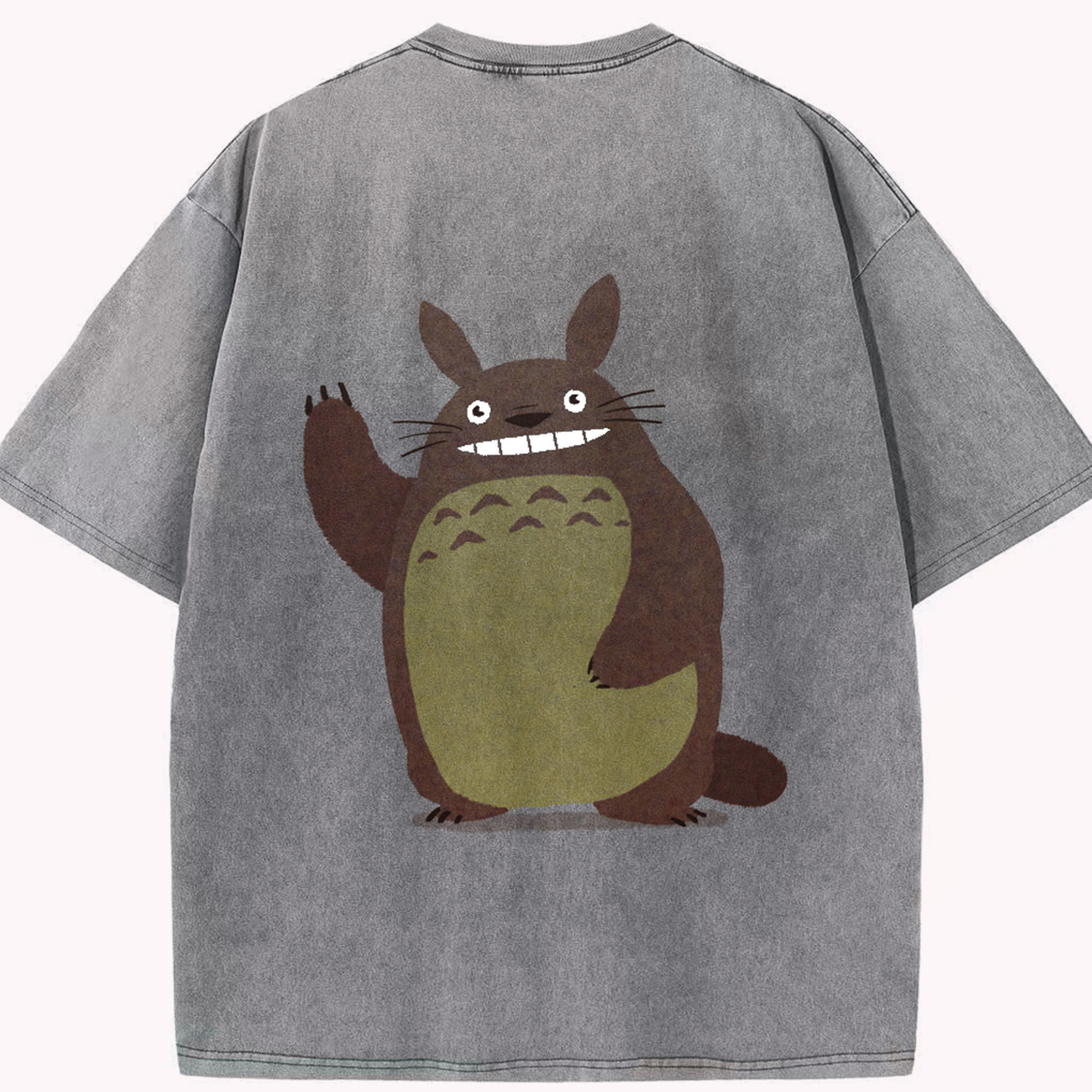 （画像用） となりのトトロ 草壁メイ 草壁サツキ My Neighbor Totoro Satsuki Kusakabe Mei Kusakabe 綿100% ヴィンテージ風 半袖Tシャツ（背面プリント）