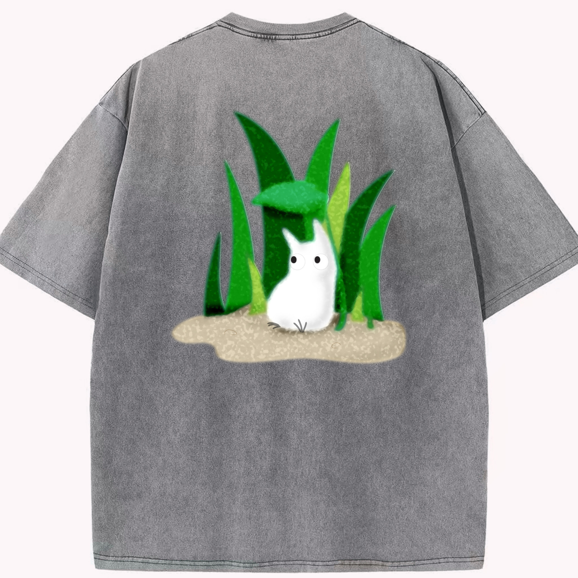 （画像用） となりのトトロ 草壁メイ 草壁サツキ My Neighbor Totoro Satsuki Kusakabe Mei Kusakabe 綿100% ヴィンテージ風 半袖Tシャツ（背面プリント）